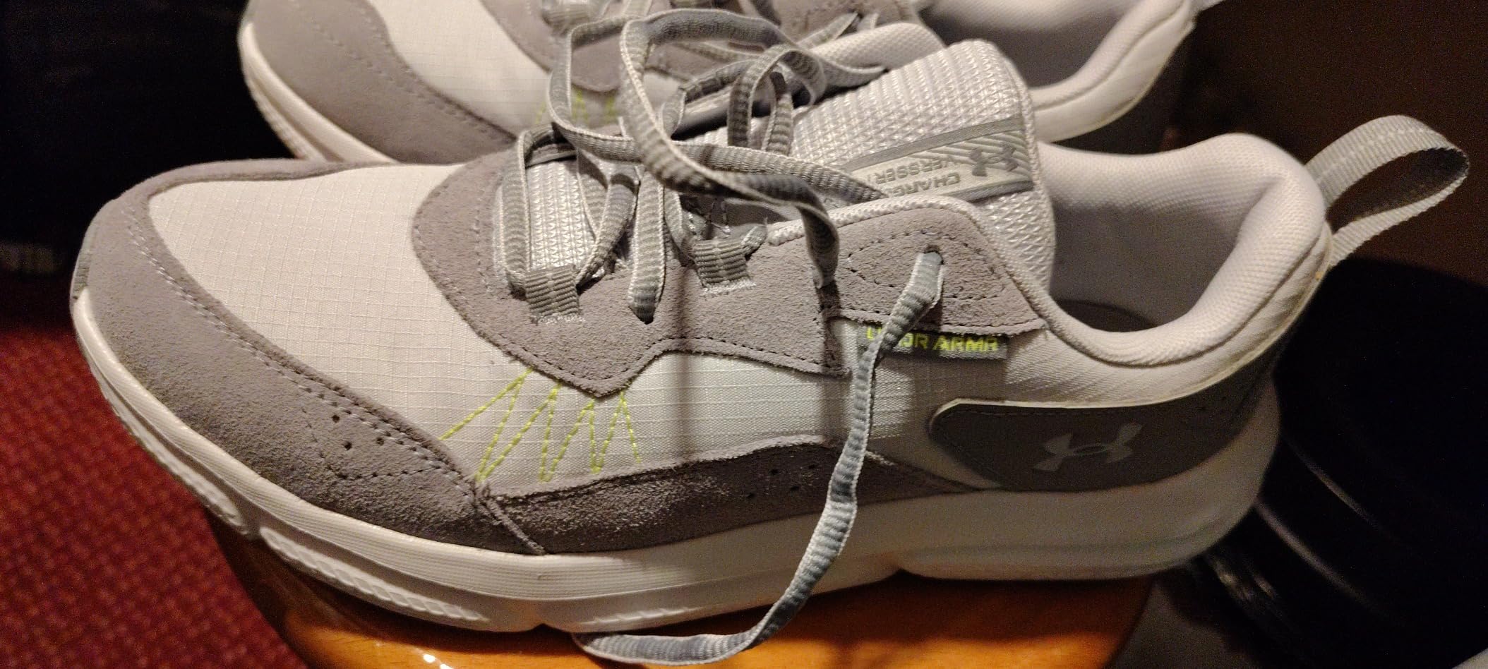Under Armour Charged Verssert 2 during outdoor running test showing tread pattern and durability
