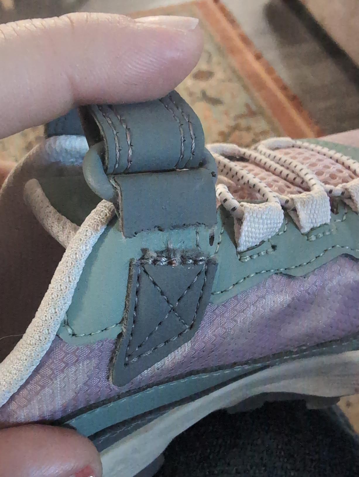 Example of velcro strap failure on Merrell kids hiking shoe after minimal use
