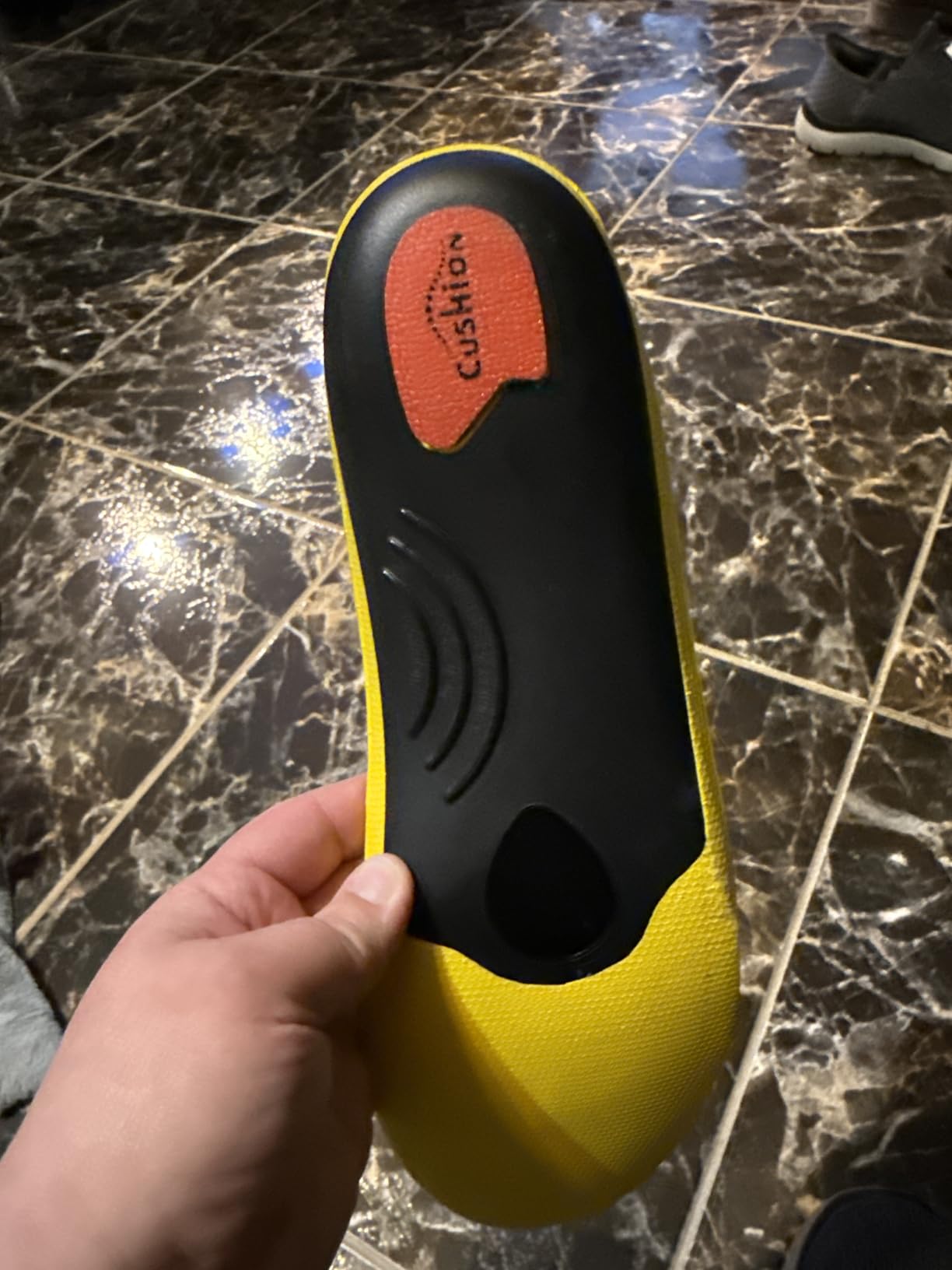 VALSOLE insoles being worn in work boots showing proper fit