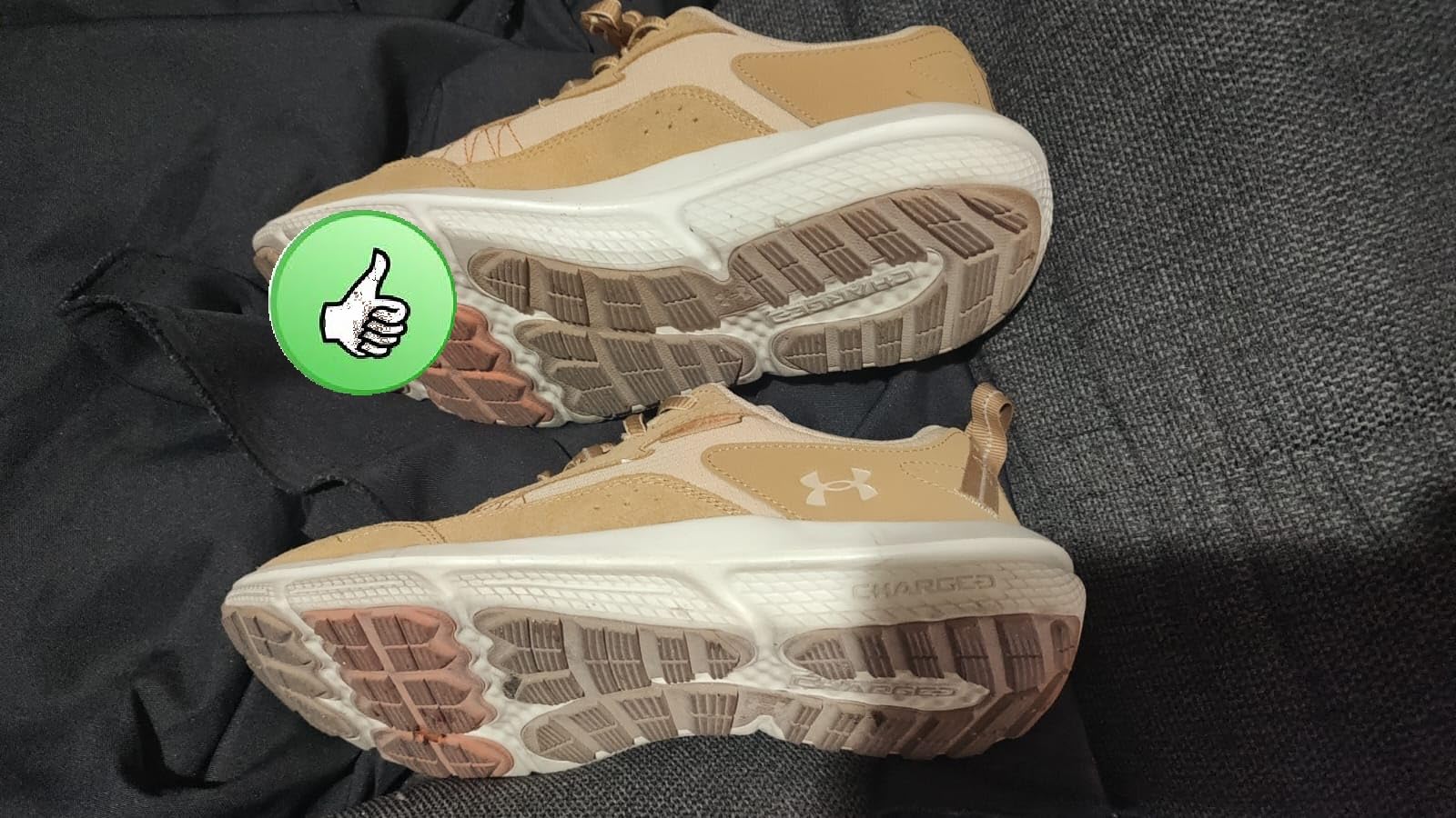 Under Armour Men's Charged Verssert 2 running shoe brown tan colorway showing ripstop upper and suede overlays