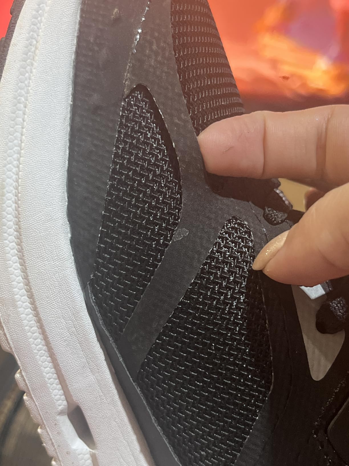 Nautica sneakers showing wear and construction details