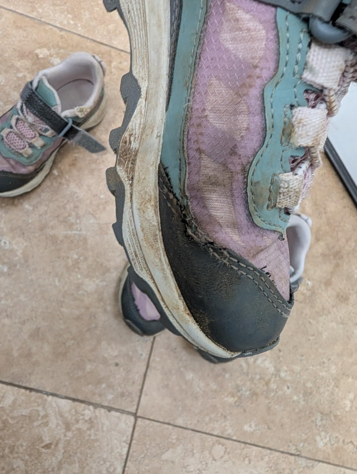 Merrell kids shoe showing durability issues after 2 months of use