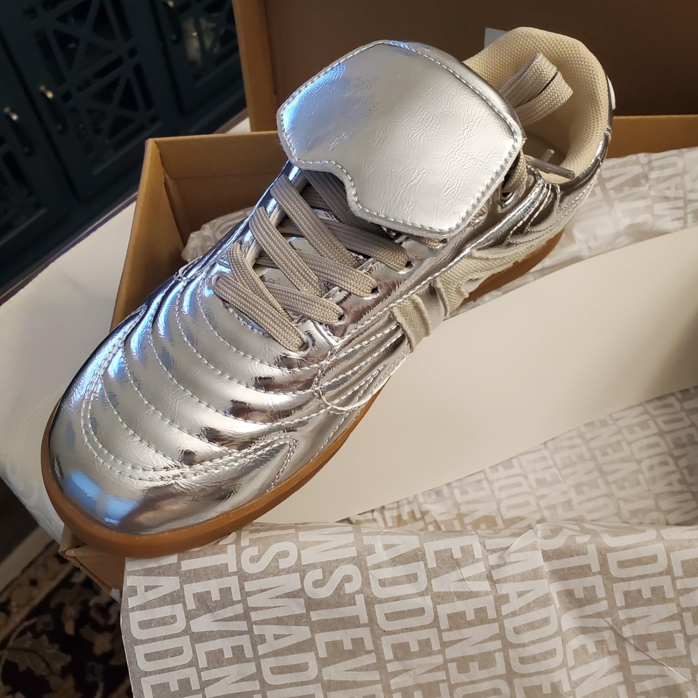 Steve Madden Madrid Sneaker Silver Colorway Lifestyle