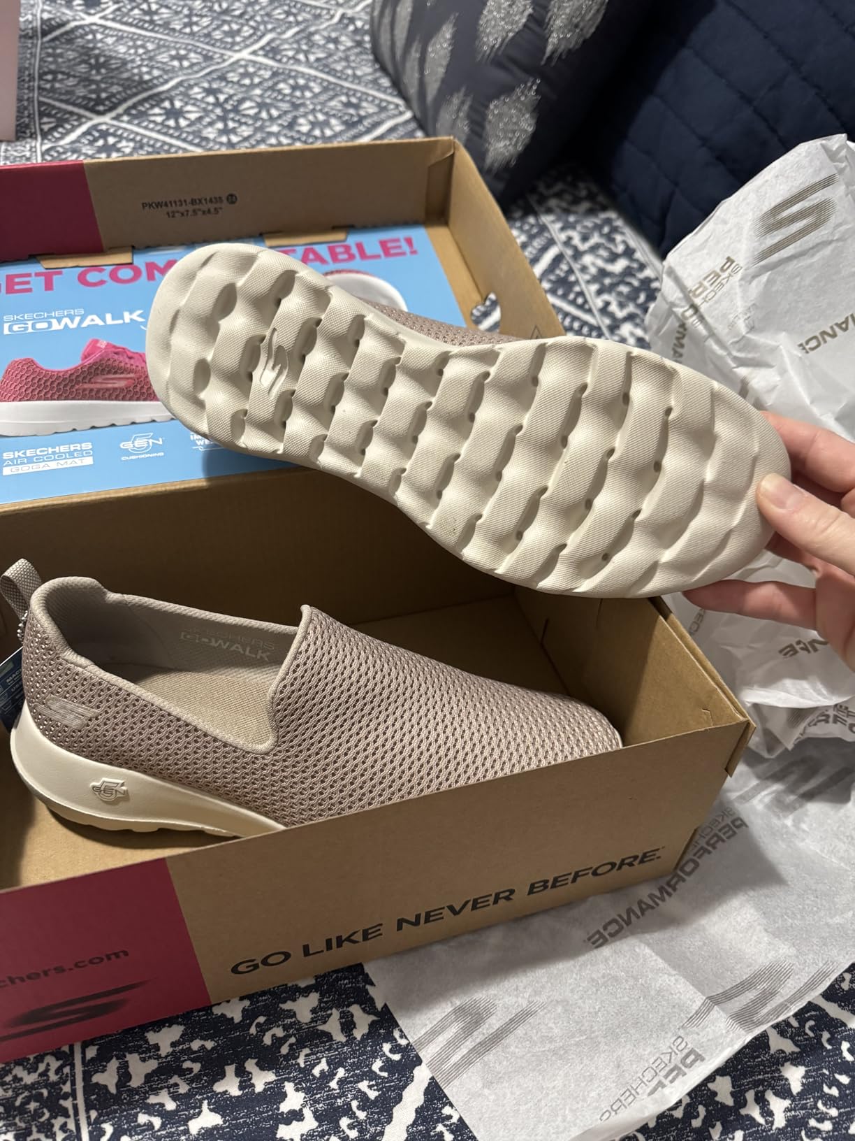 Skechers Go Walk Joy in Beige Color Showing Real World Wear