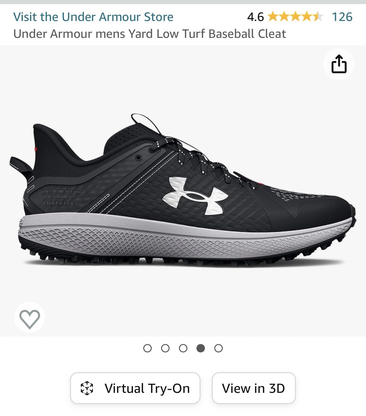 Under Armour Yard Low turf cleats in action during baseball practice showing field performance