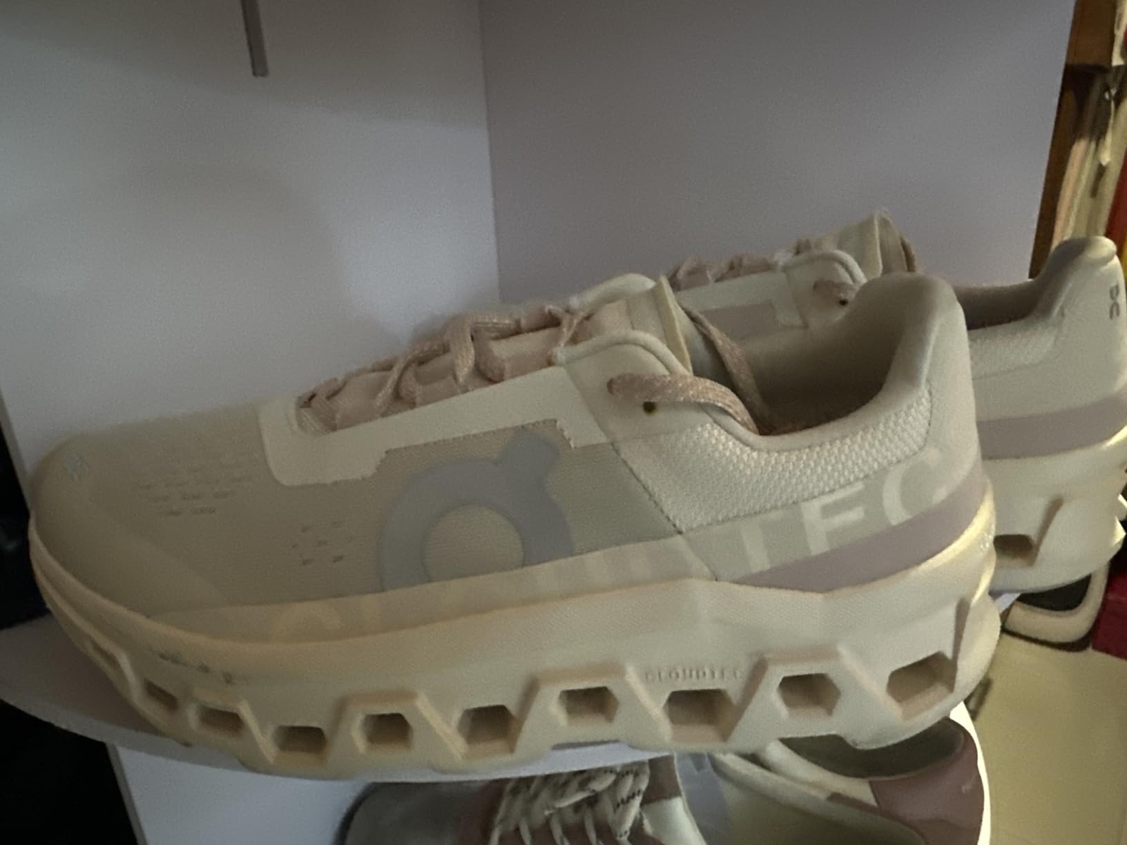 On Cloudmonster side profile showing massive CloudTec sole and heel stack height
