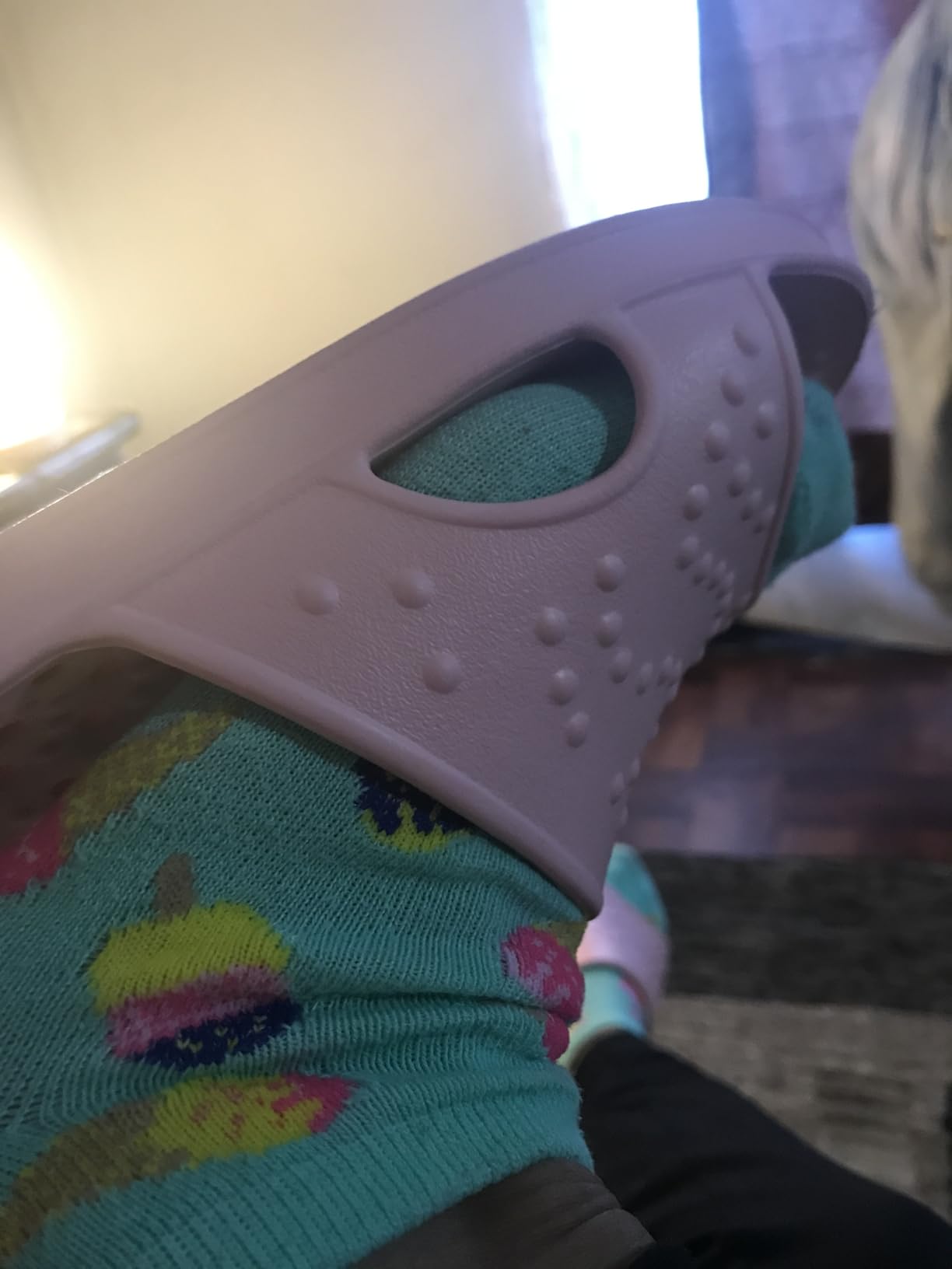 shevalues shower shoes showing slight wear after regular use