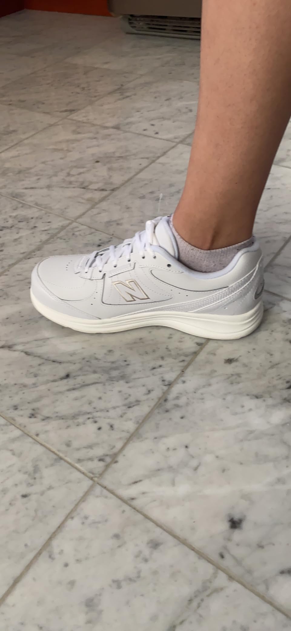 New Balance 577 V1 being worn during walking showing practical usage on pavement