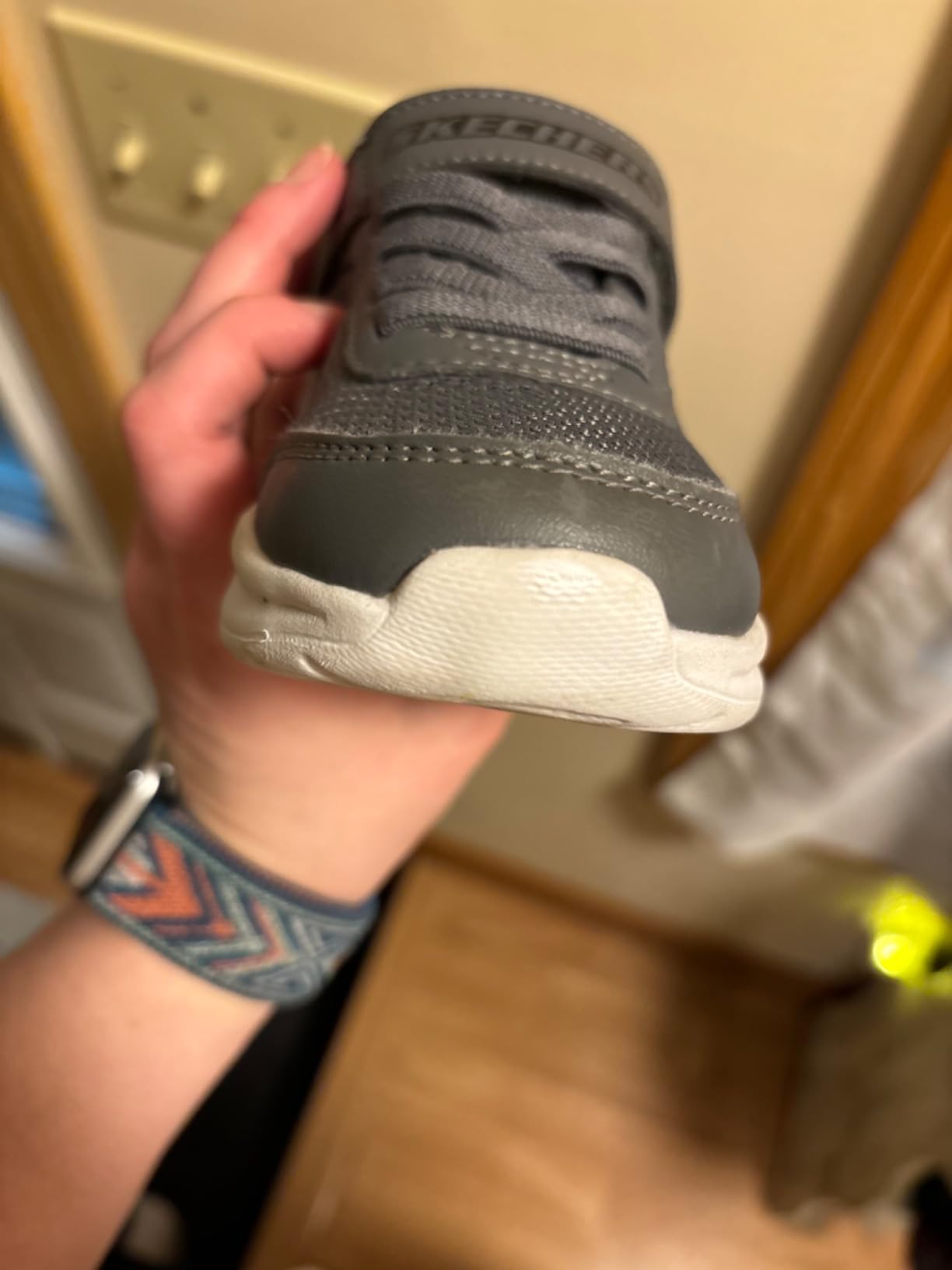 Skechers Dynamatic comparison showing different angles and wear patterns