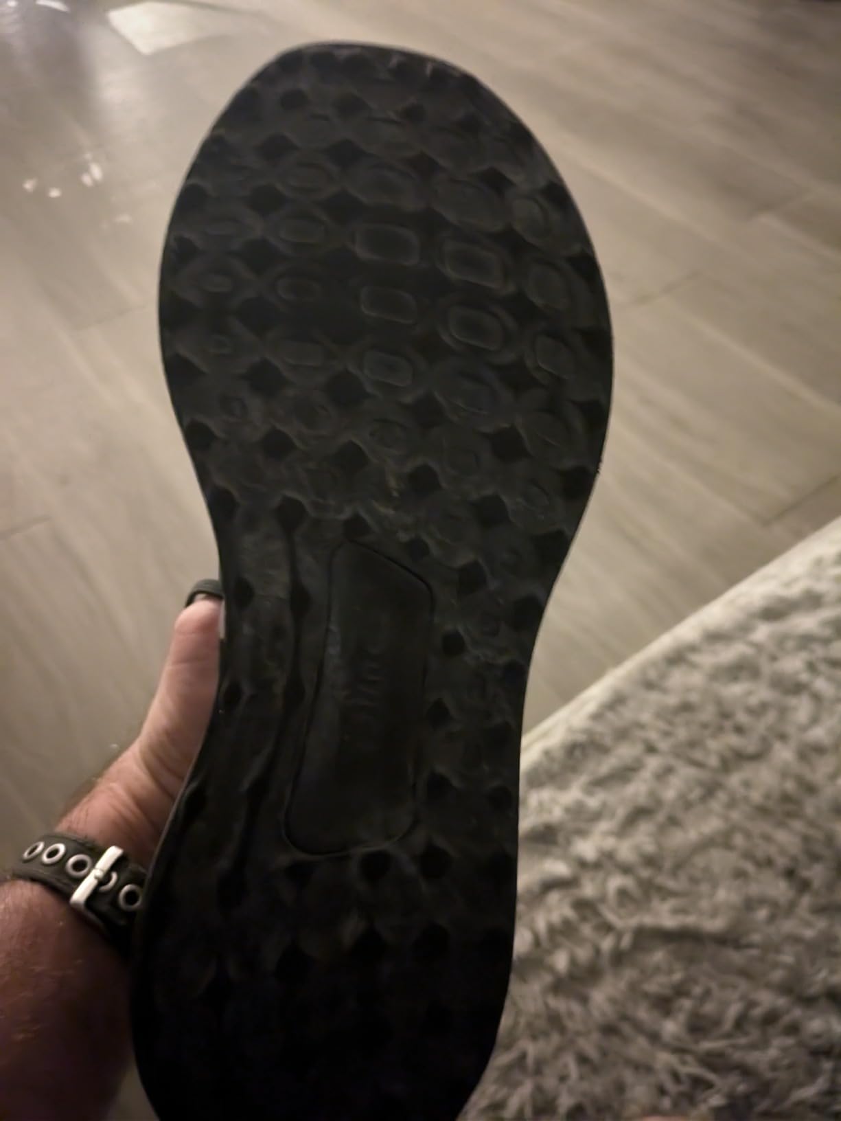 Sole wear pattern on Adidas Ubounce DNA after 2 months showing early deterioration