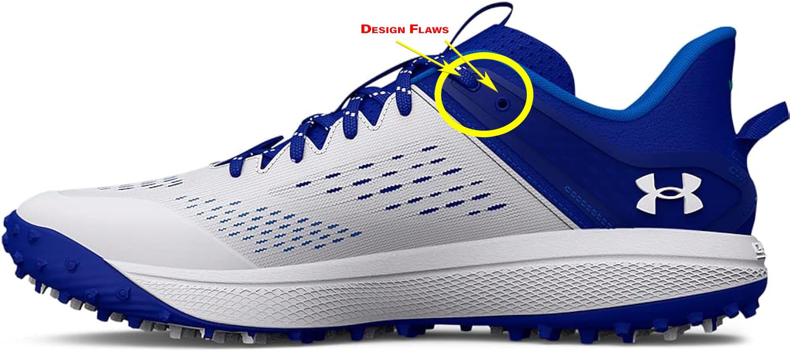 Under Armour Men's Yard Low Turf Baseball Cleats black and white design showing full shoe profile