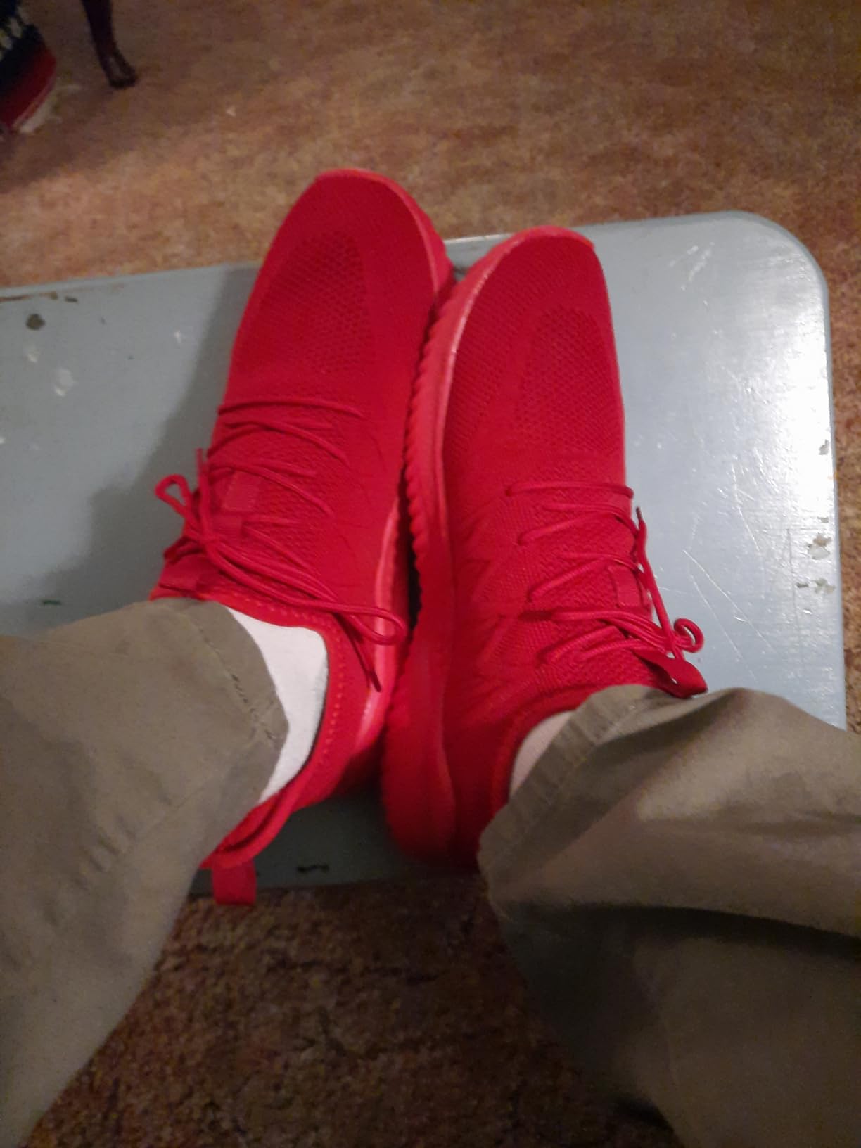 Actual wear testing showing shoes in real-world walking environment
