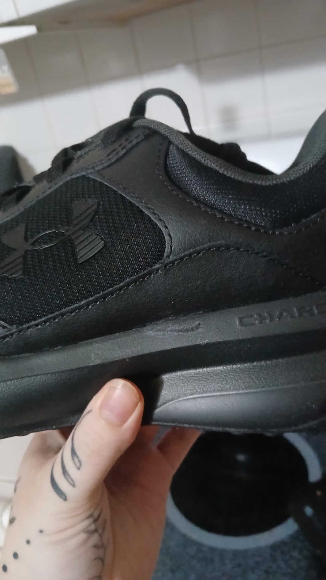 Under Armour Charged Edge sneaker showing wear patterns and durability after several weeks of use