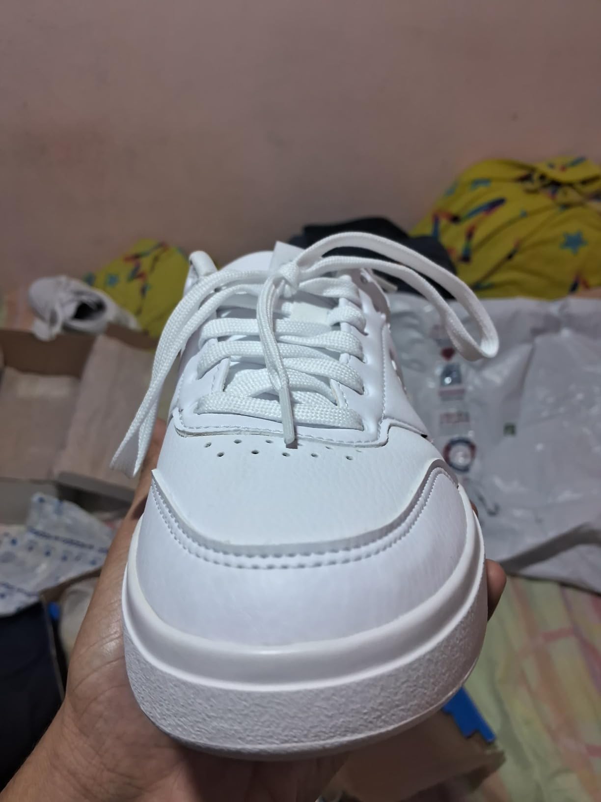 Different angle showing Adidas Park Street sneaker heel counter and overall silhouette