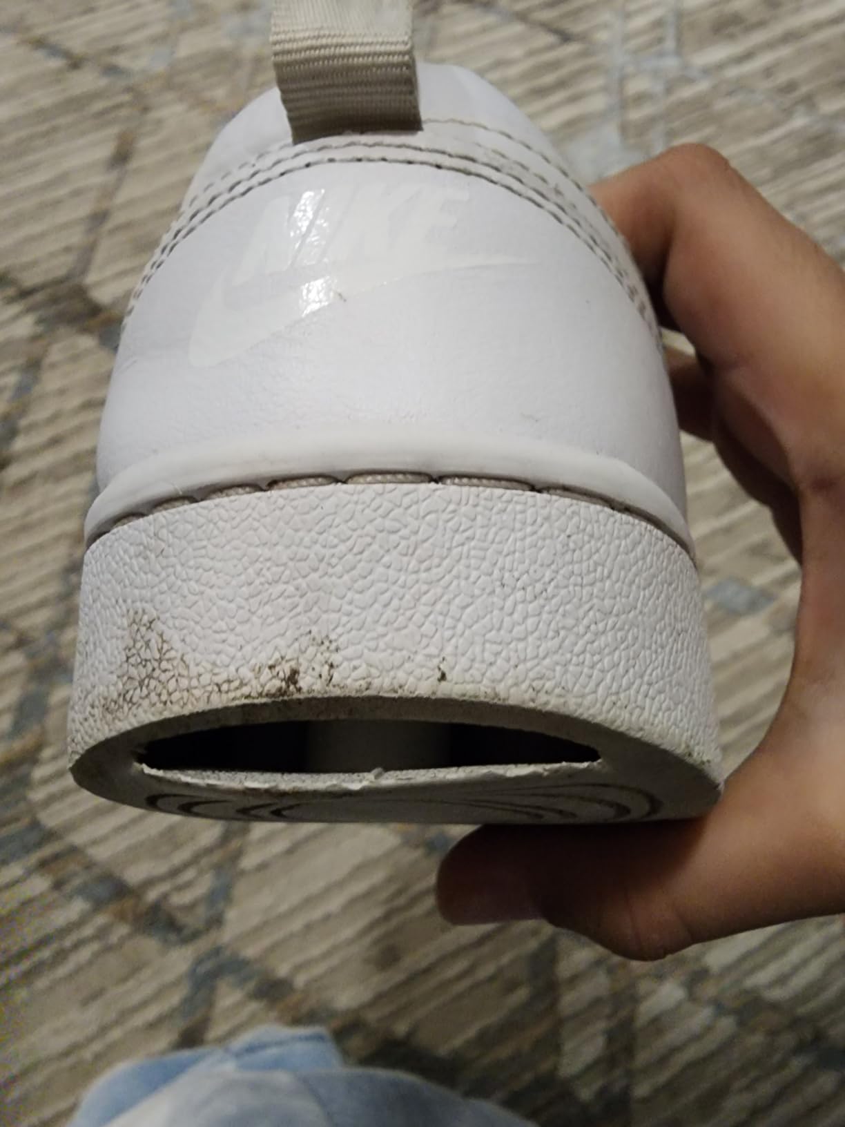 Nike Court Borough Low showing toe area wear after 4 months of active playground use