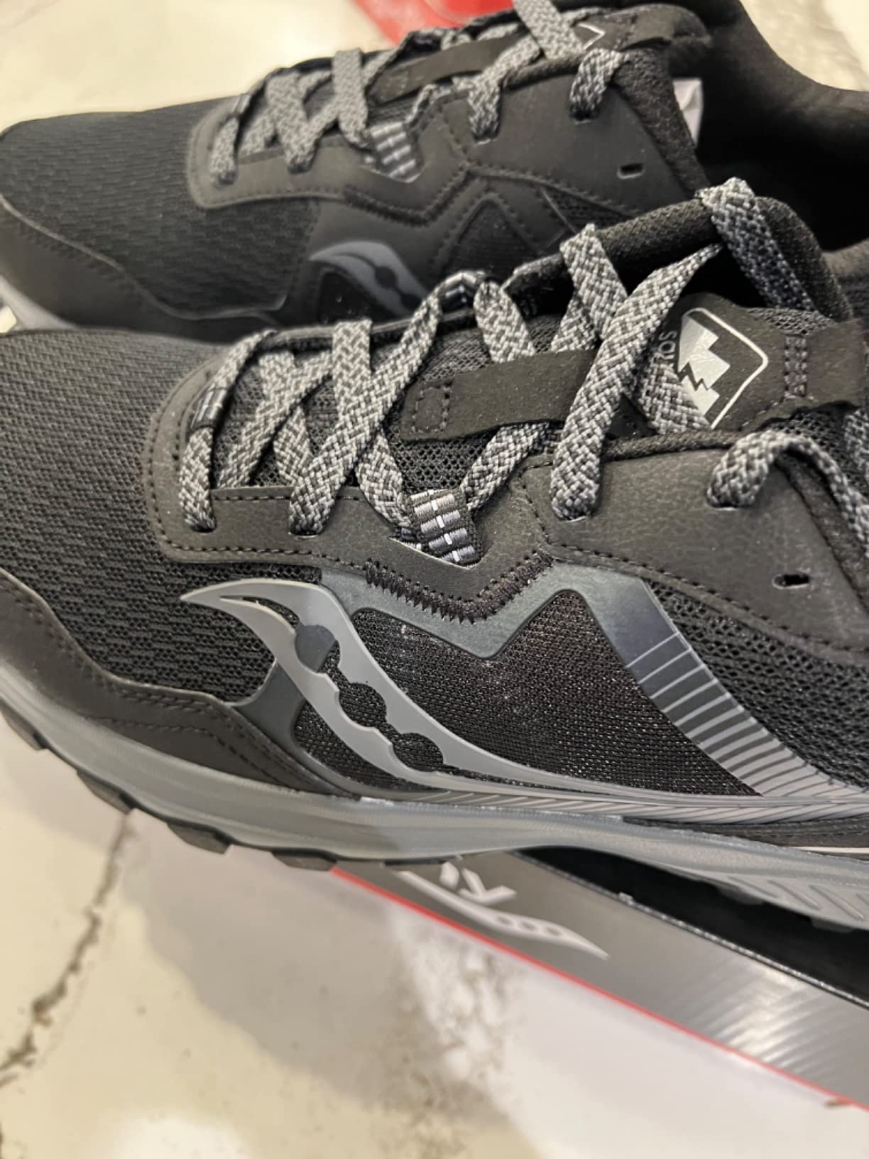 Saucony Men's Excursion TR16 trail running hiking shoe main view showing aggressive tread pattern