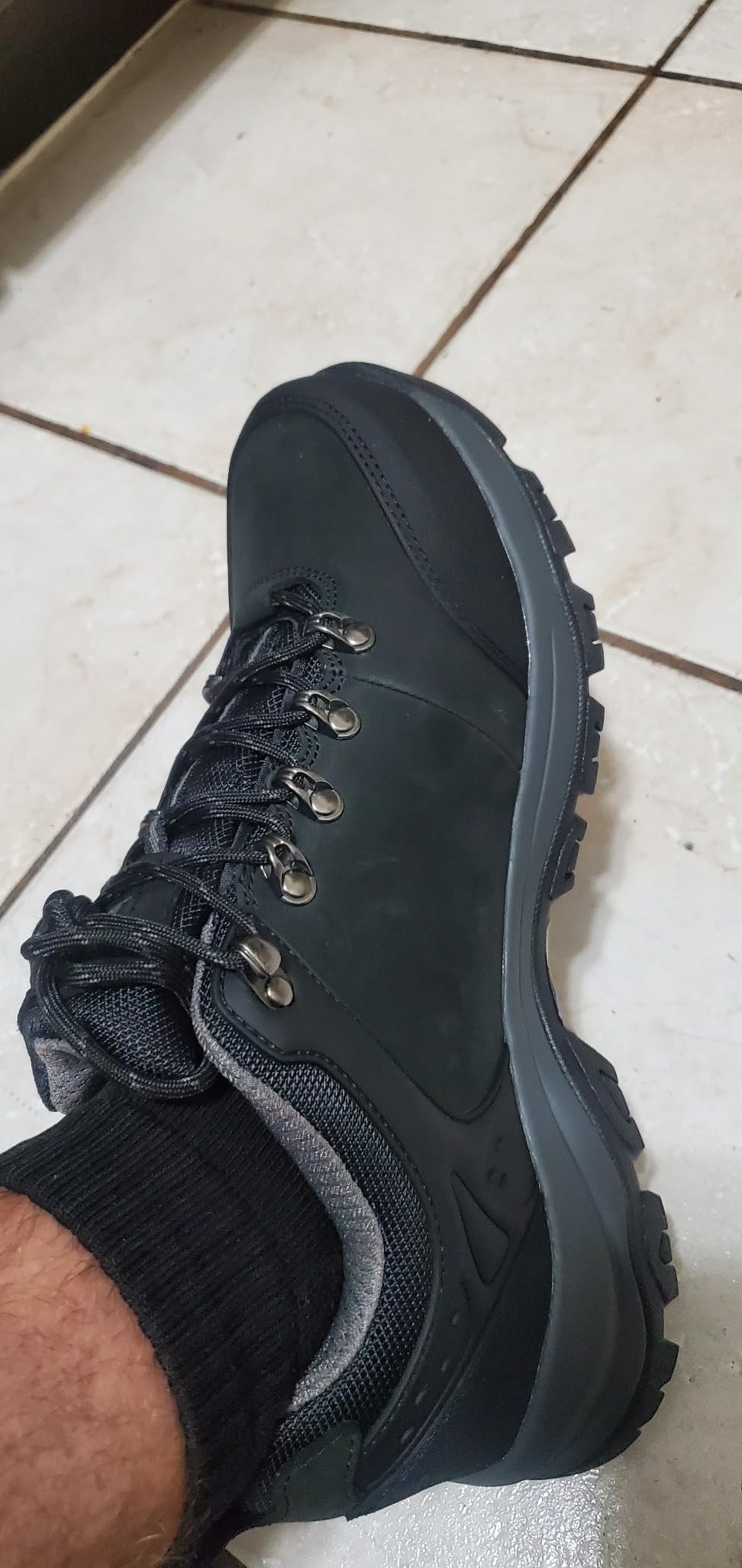 CAMEL CROWN hiking shoes side profile showing leather upper and sole construction details