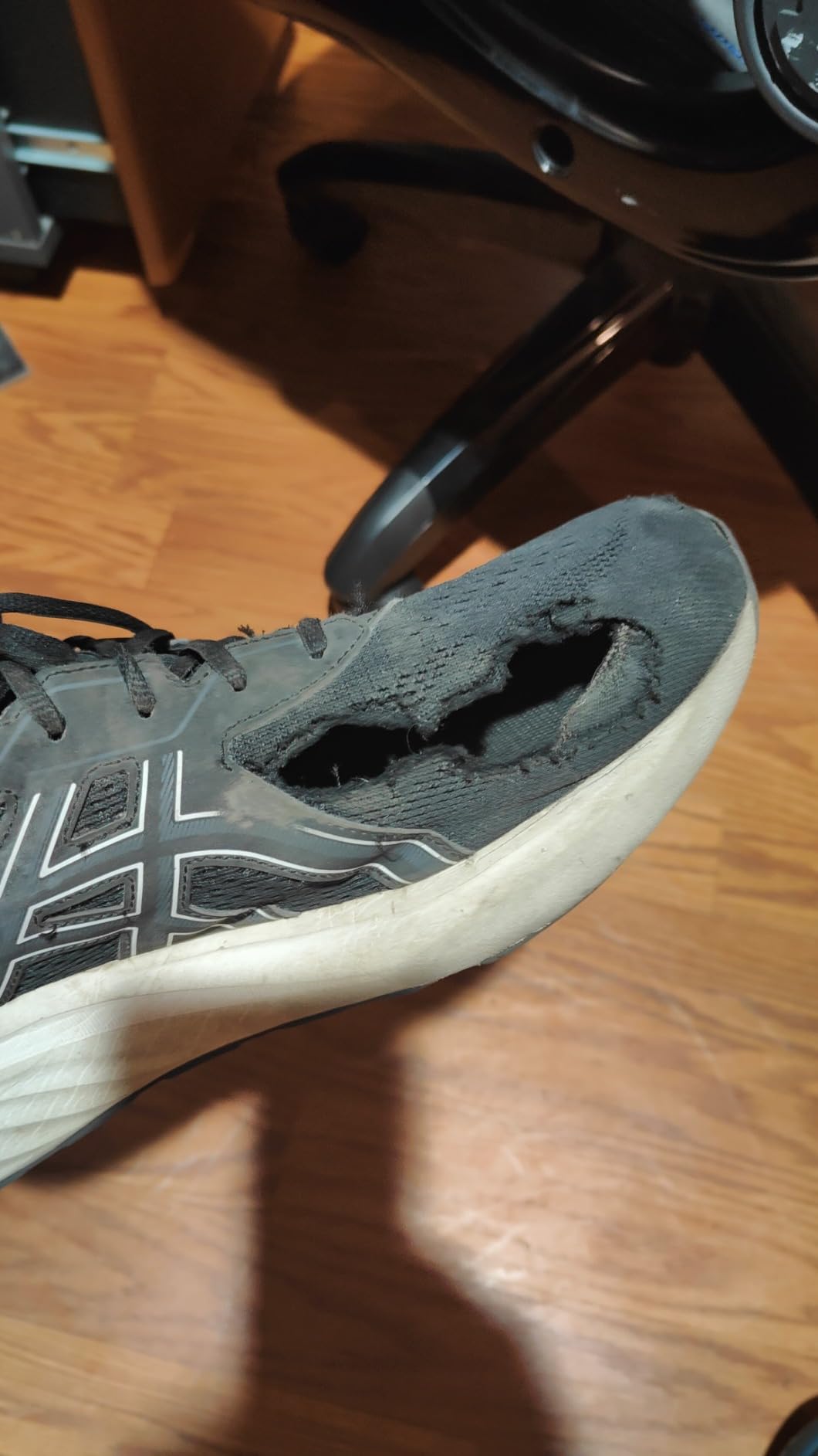 ASICS Gel-Contend 9 showing toe box wear after regular use