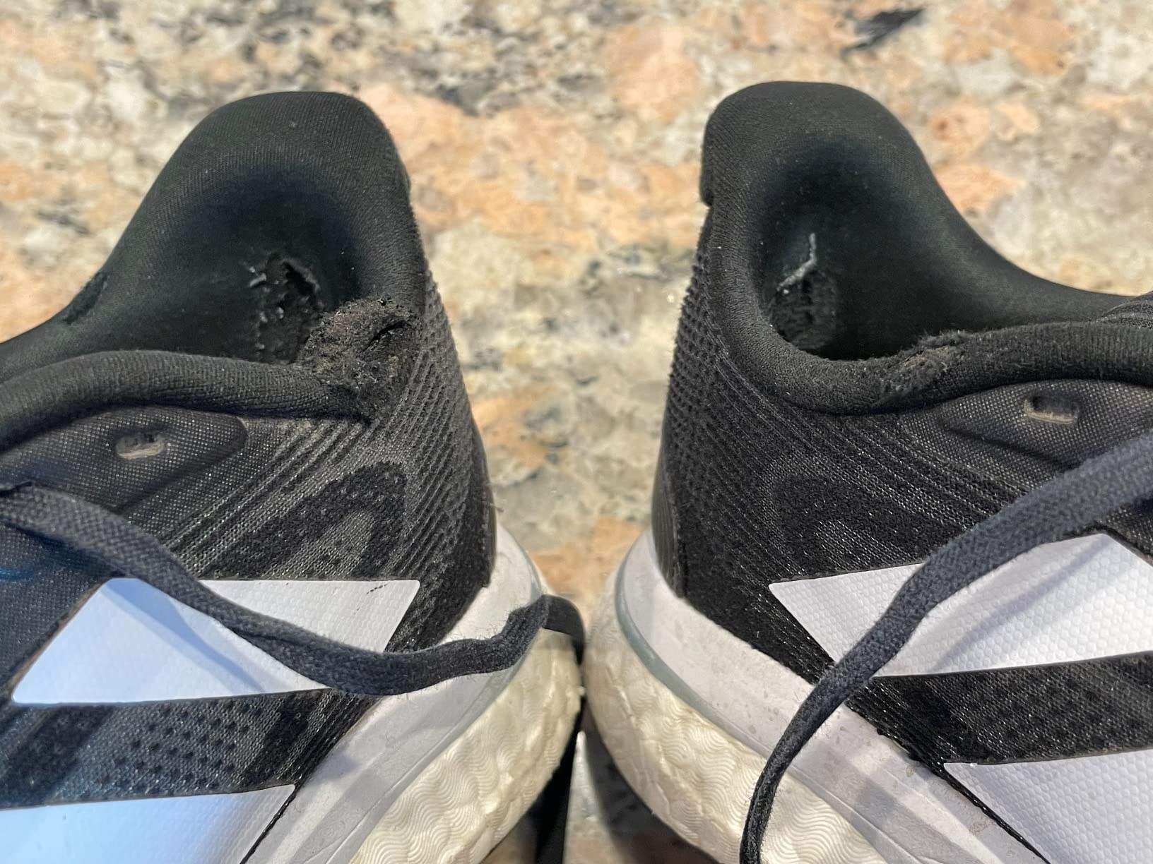 Adidas Supernova showing normal wear patterns after 180 miles of testing