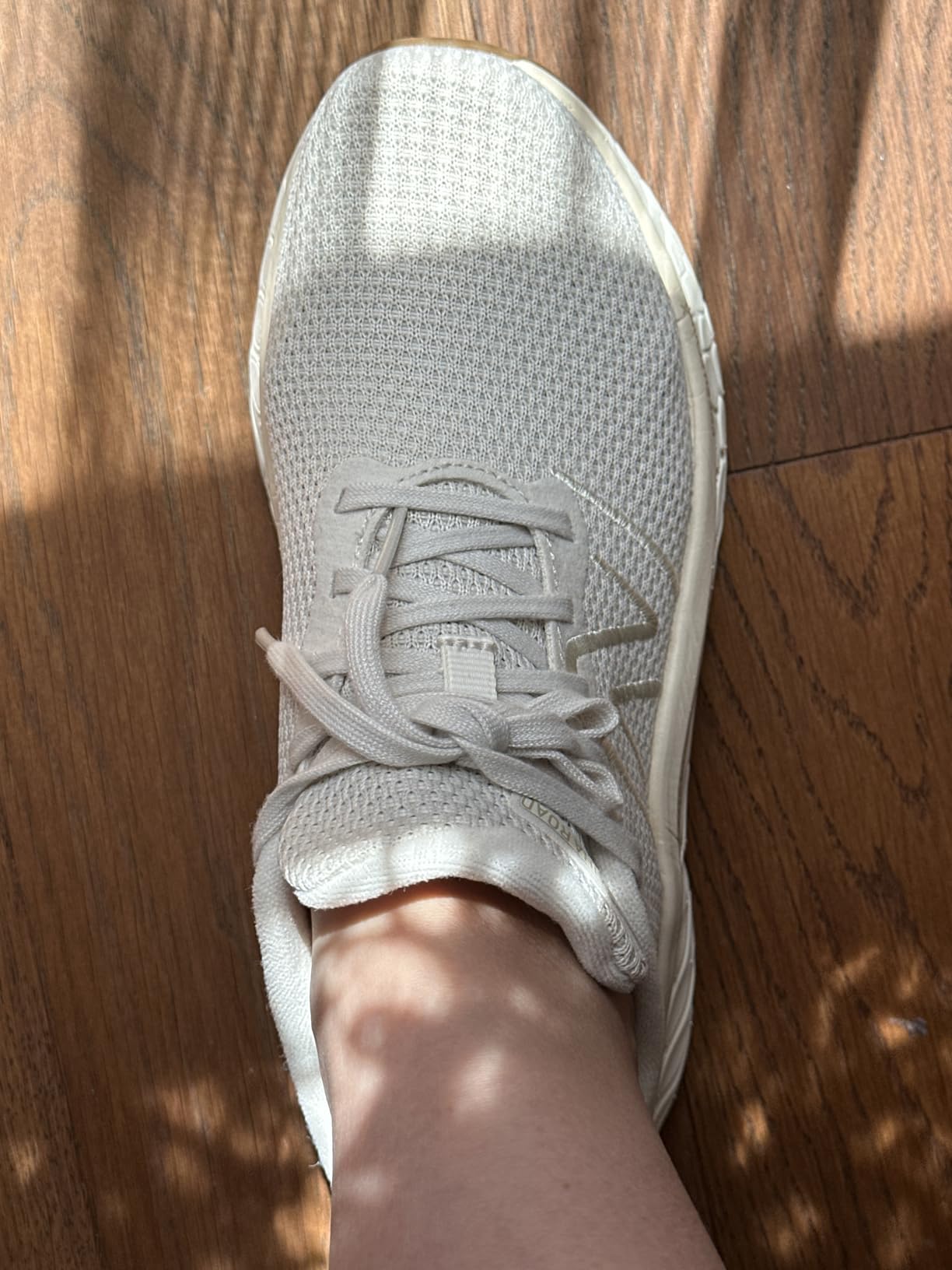 New Balance Fresh Foam X Kaiha in light gray colorway showing different angle and proportions for versatile styling