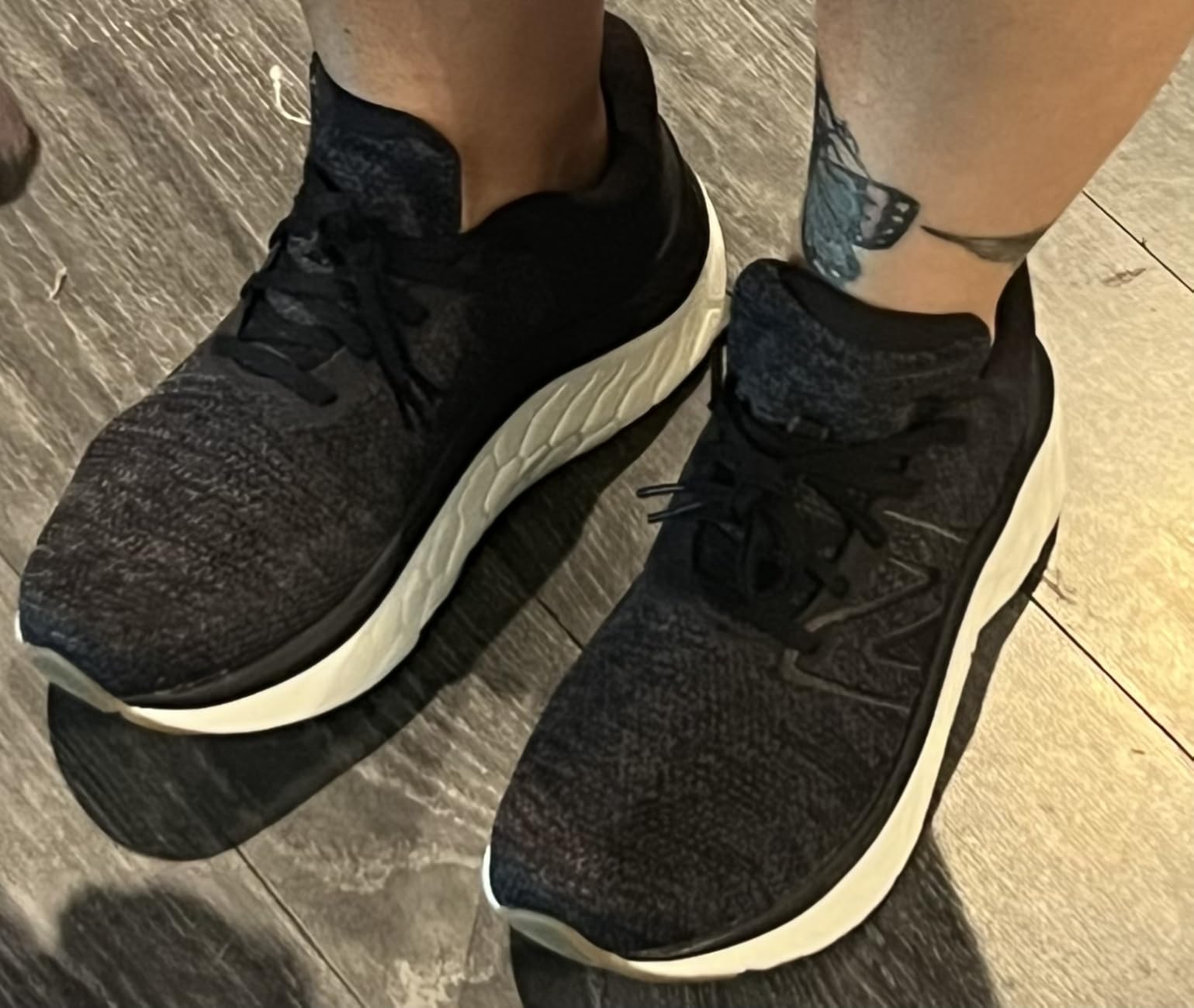 Close-up of Fresh Foam X Kaiha showing engineered mesh upper construction and no-sew overlays design details