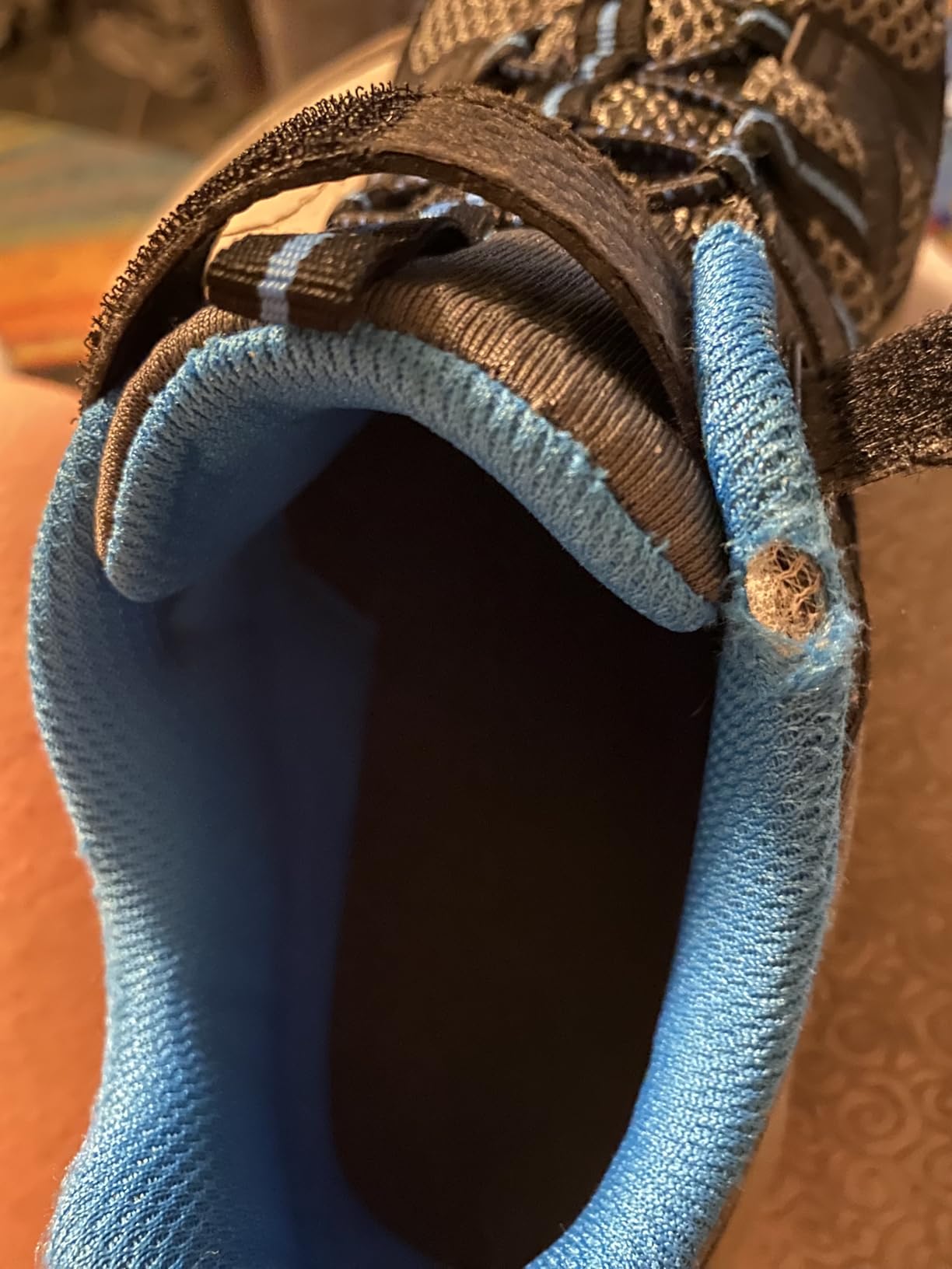 Merrell Trail Chaser showing early wear after just 6 days of use by active child