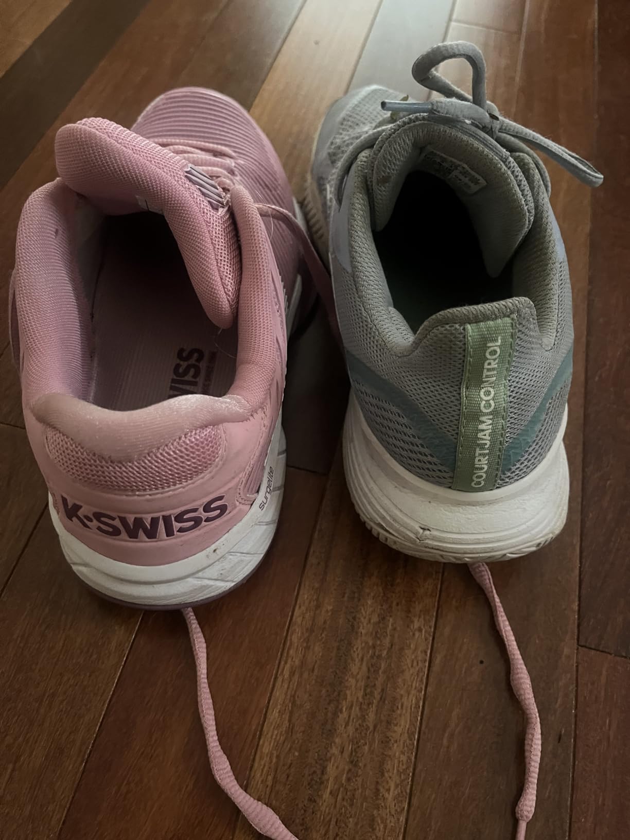 Close-up of K-Swiss Hypercourt Express 2 construction details showing build quality and material choices