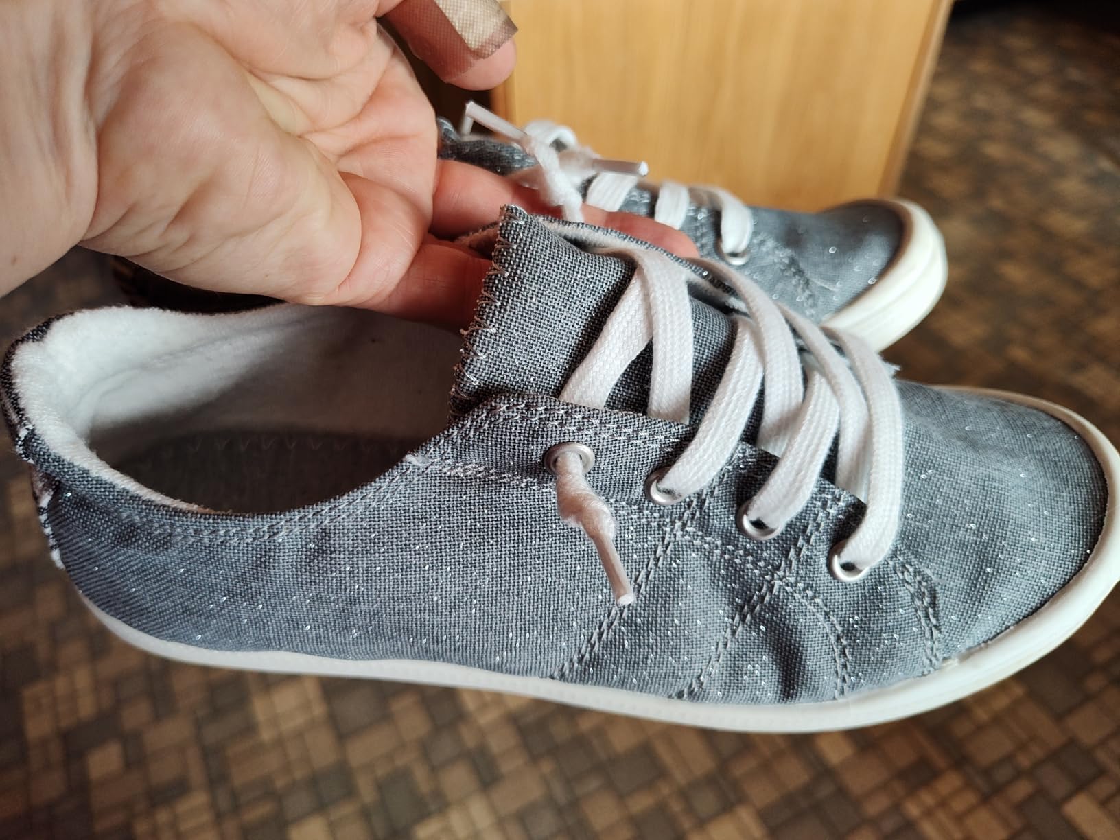 Canvas sneakers final product shot showing overall design and comfort appeal