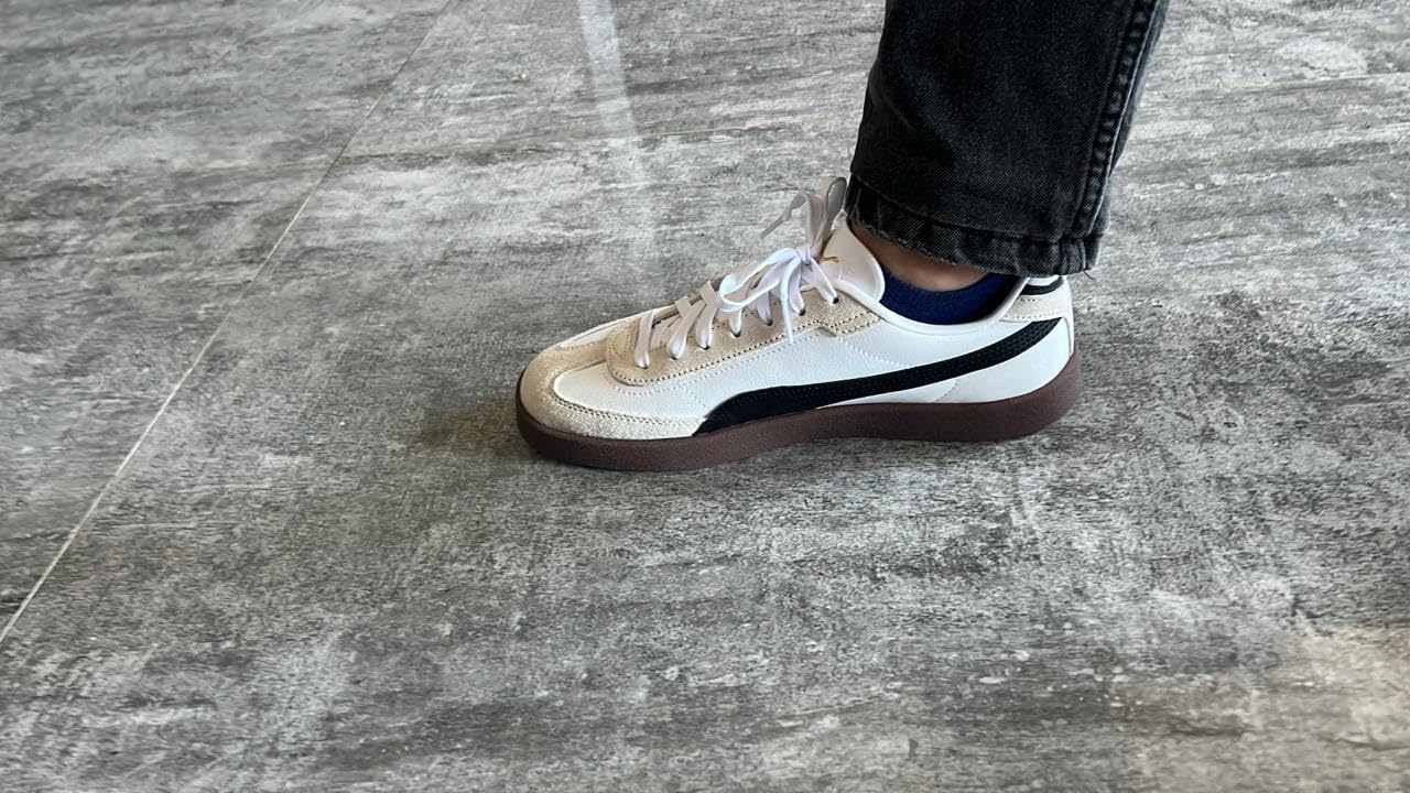 PUMA Club II Era detailed side view showing leather and suede upper construction