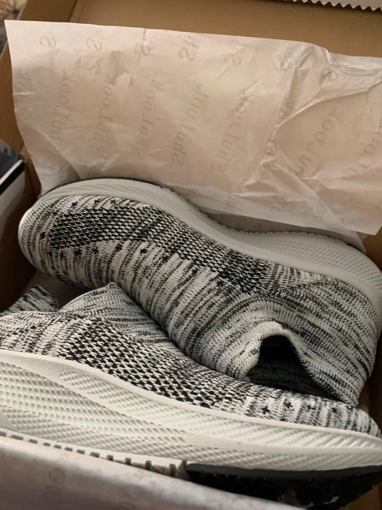 Detailed shot of SHULOOK shoe sole showing actual tread pattern and grip capabilities for realistic expectations