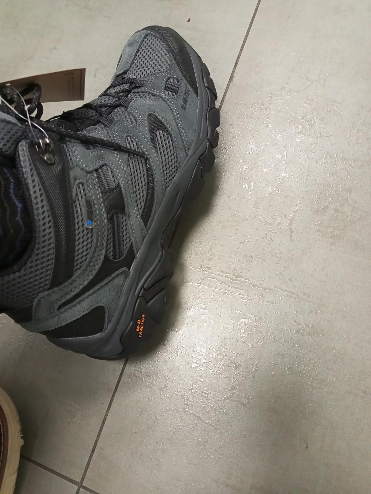 HI-TEC Ravus WP Mid waterproof hiking boots dark grey showing overall design and build quality