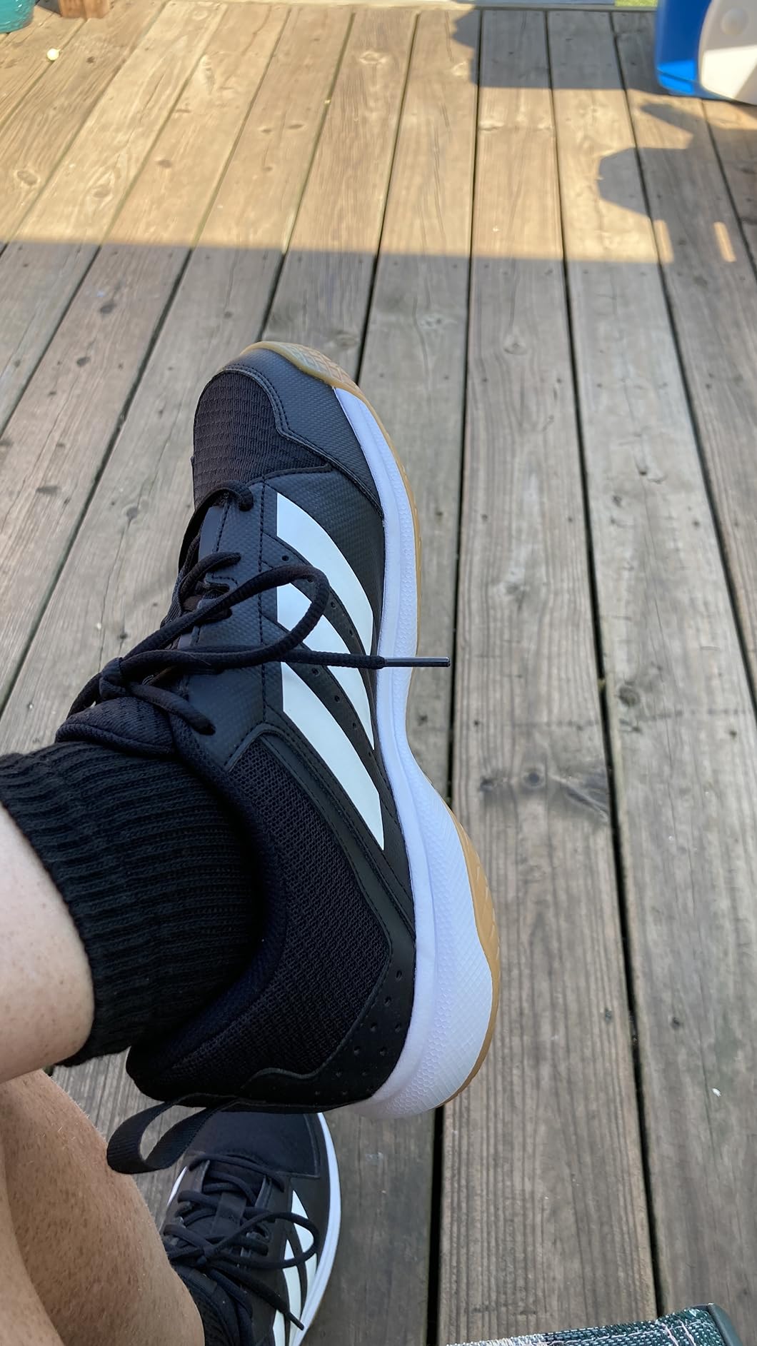 adidas Ligra 7 sole pattern showing multi-directional traction design for indoor courts