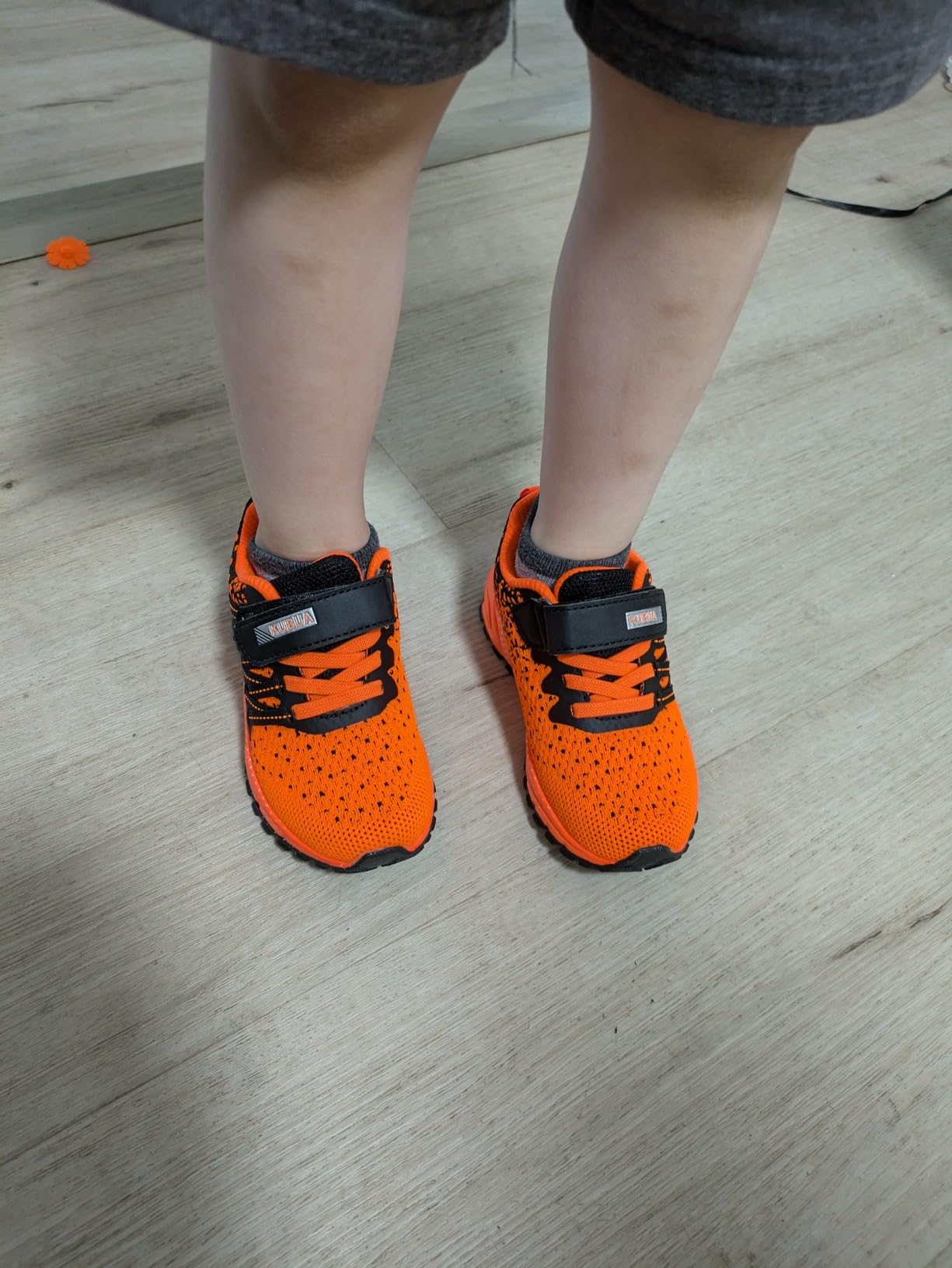 KUBUA kids sneakers after several months of wear showing durability patterns