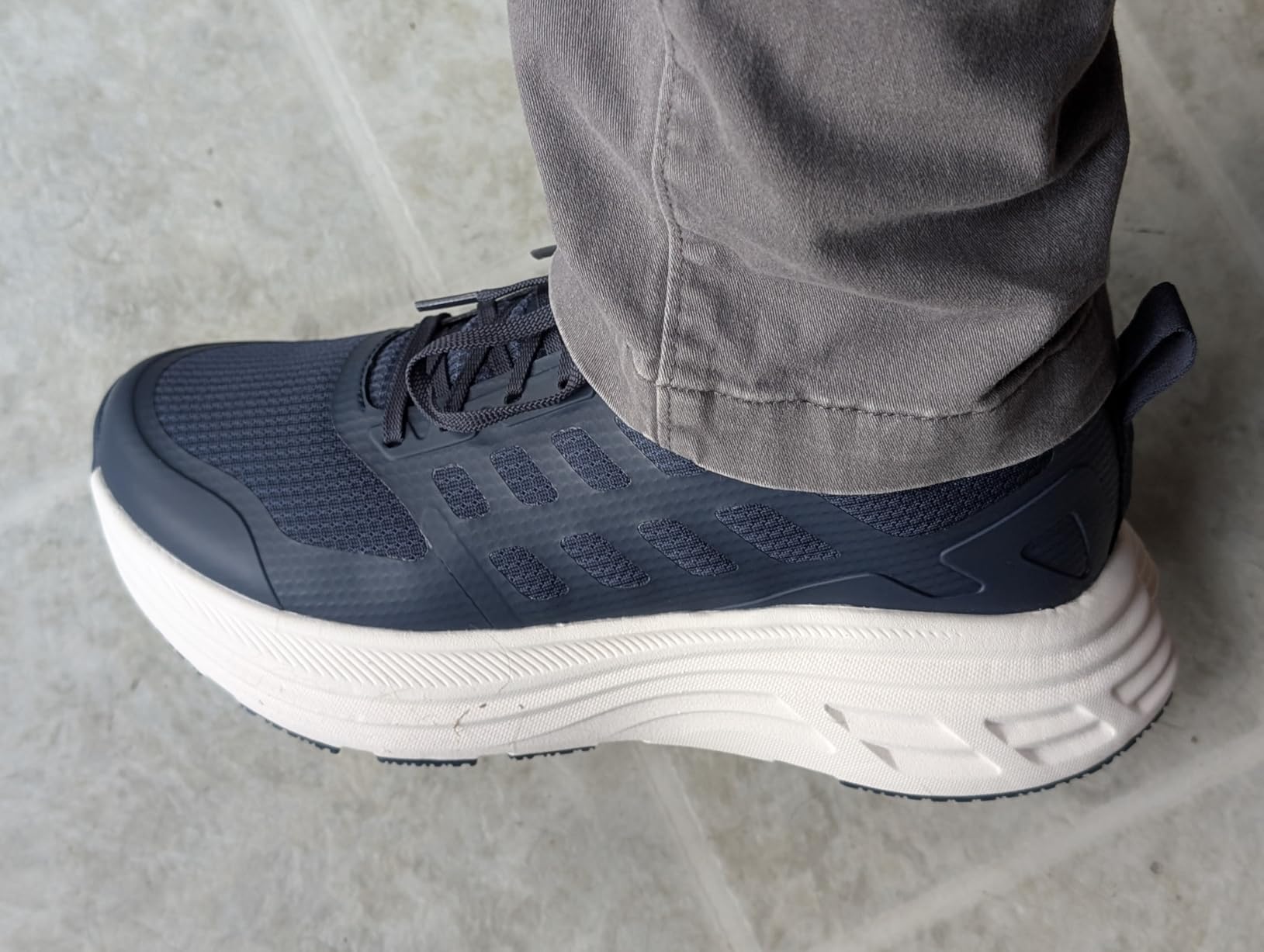 NORTIV 8 ActiveFloat men's walking shoes all black colorway with mesh upper and thick EVA midsole