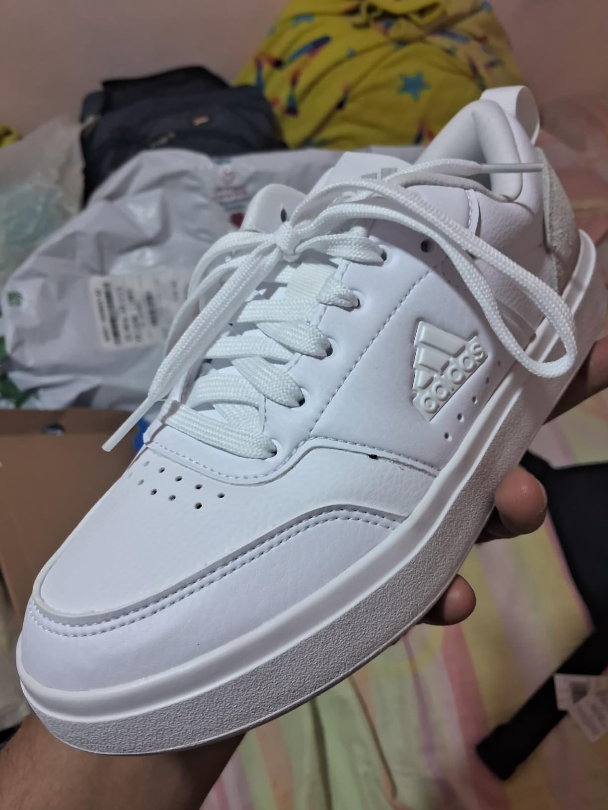 Adidas Park Street sneakers from rear view showing heel design and overall construction