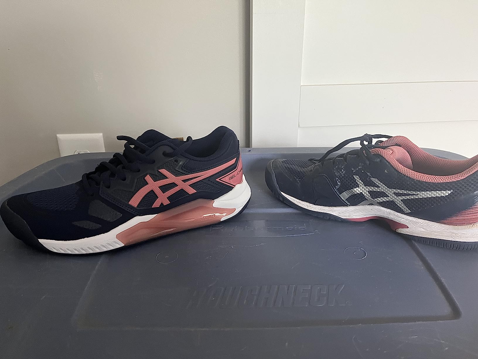 Comparison shot showing Asics Gel-Challenger 13 next to Court Speed FF model highlighting design differences