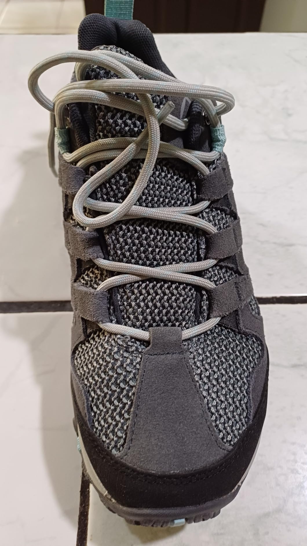 Merrell Women's Alverstone hiking shoe in aluminum colorway showing sleek low-top design