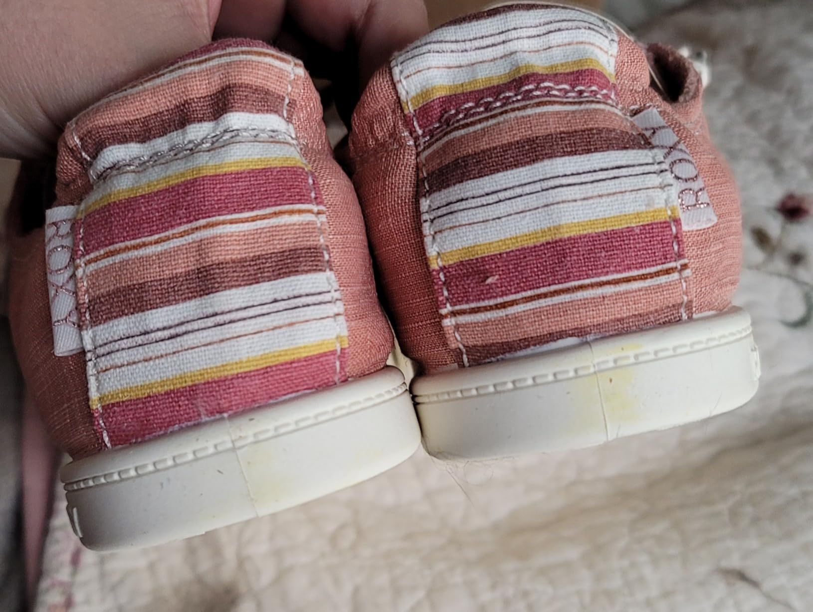 Bottom view of Roxy Rory sneakers showing the flexible TPR outsole pattern and traction design