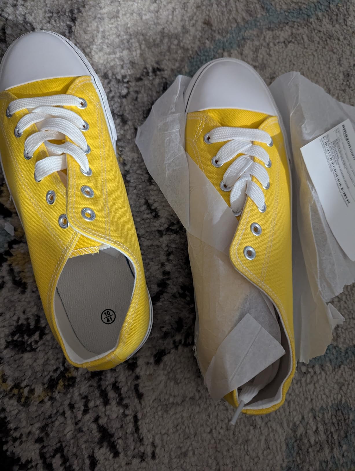 FRACORA bright yellow canvas sneakers in action during daily wear