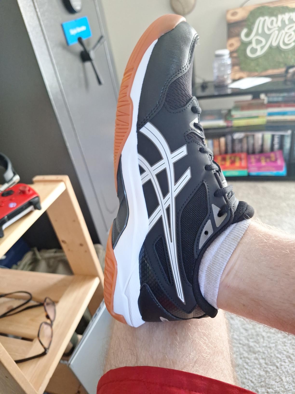 ASICS Gel-Rocket 10 close up showing mesh upper construction and lacing system detail
