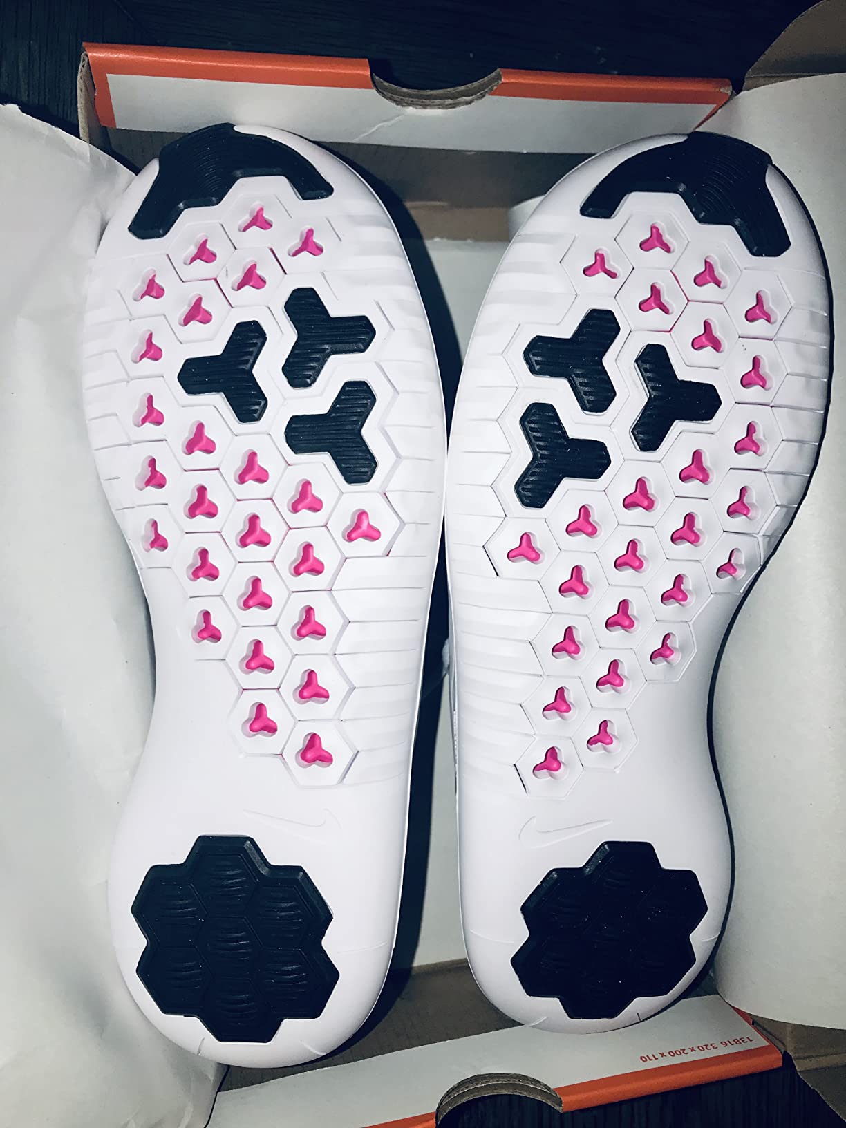 Multiple angles of Nike Women's training shoes showing versatility in different lighting and positions