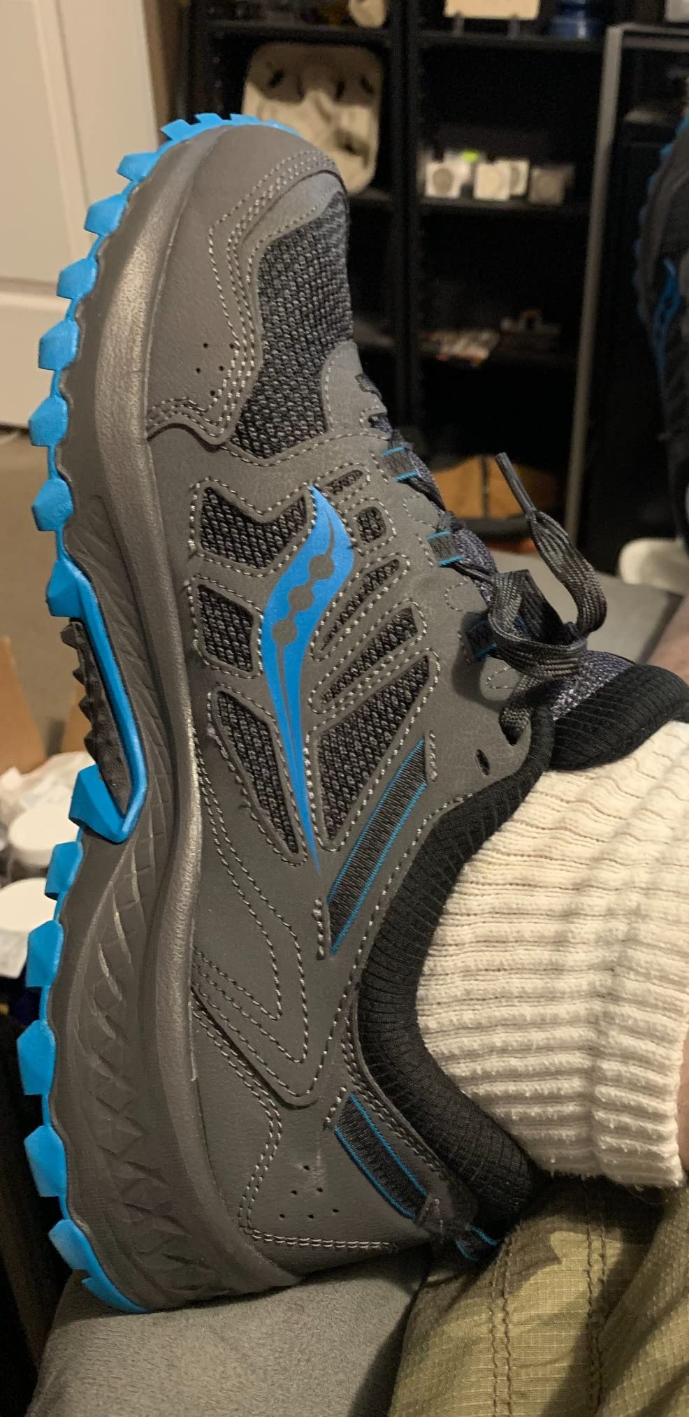Saucony Versafoam TR13 showing wear patterns after extensive testing