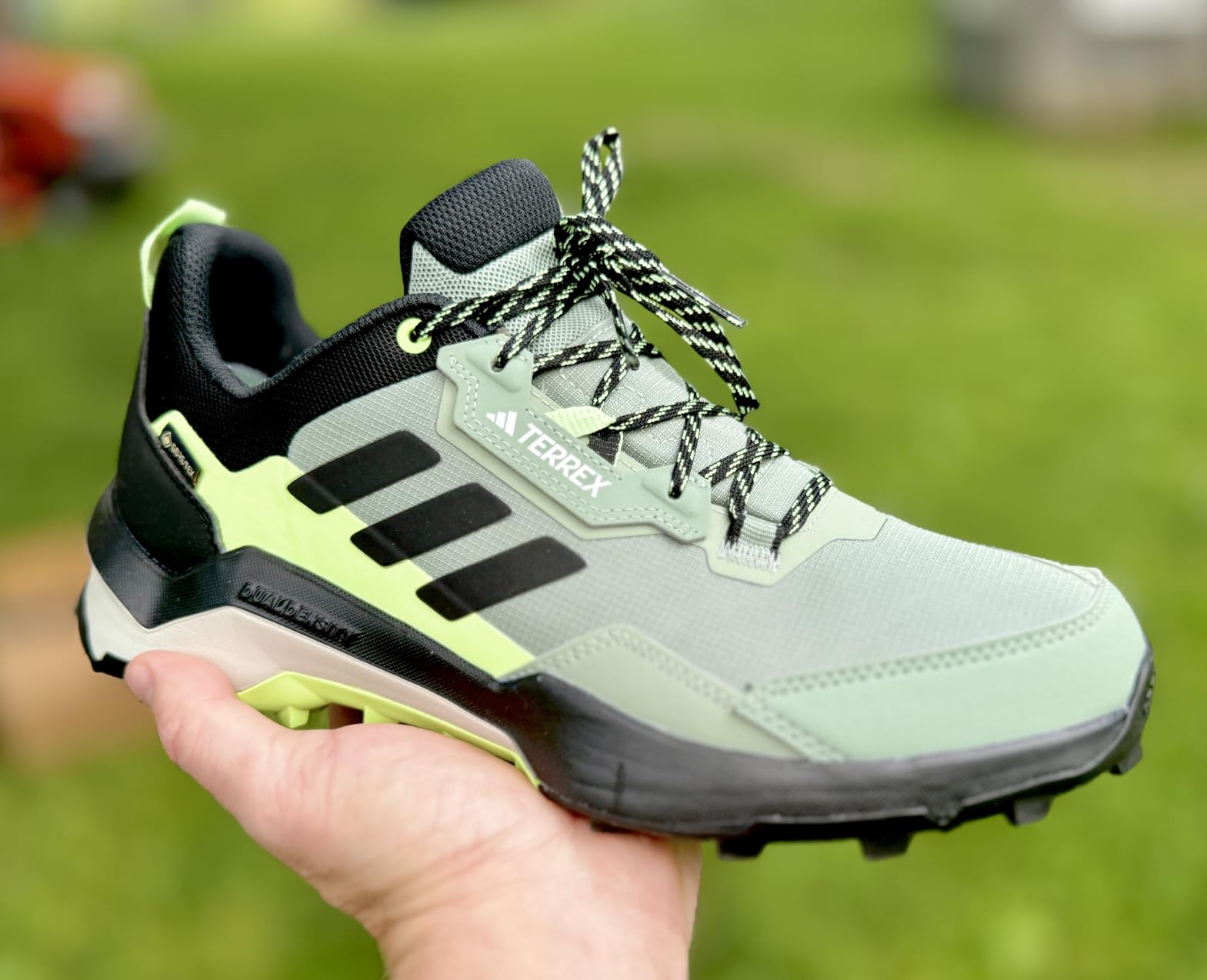 Adidas Terrex AX4 outsole showing Continental rubber compound and aggressive tread pattern