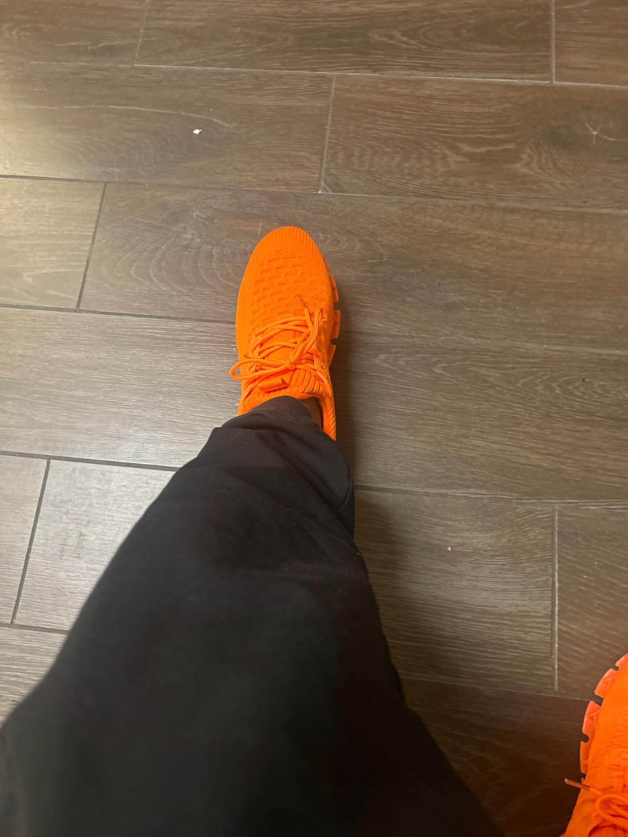Women's sneakers being worn for work showing how they perform during long standing periods