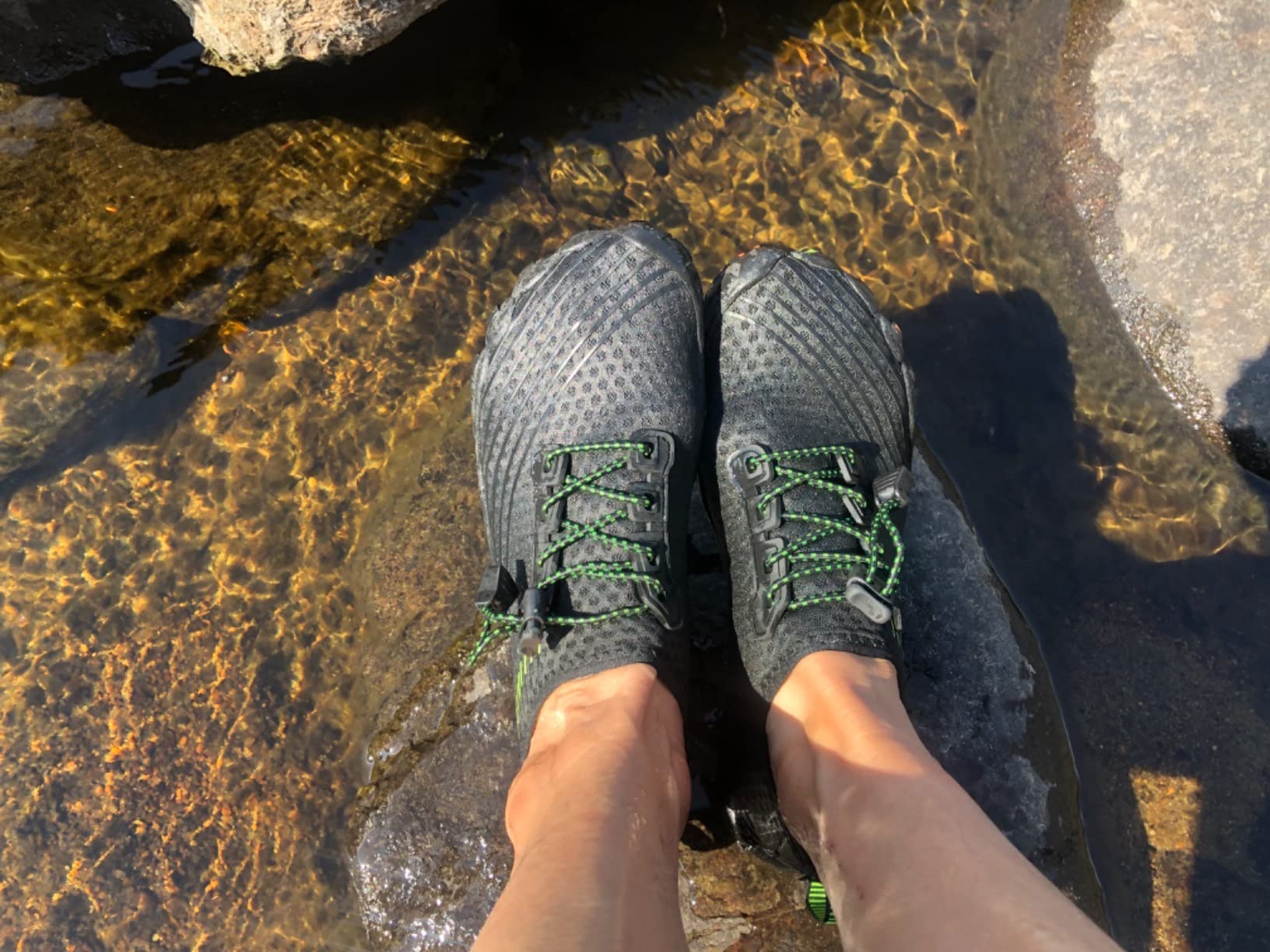 MAYZERO water shoes being worn during water activities showing grip and drainage performance