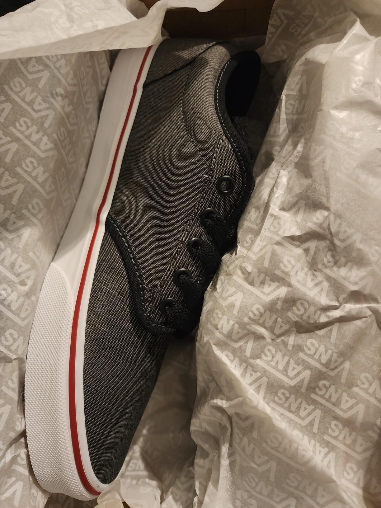 Vans Atwood grey colorway showing real-world wear and construction details