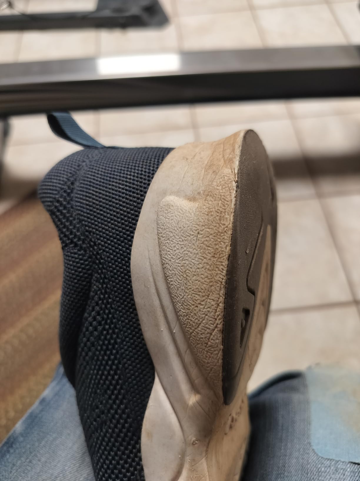 Propét walking shoe sole wear pattern after 150 miles showing durability concerns