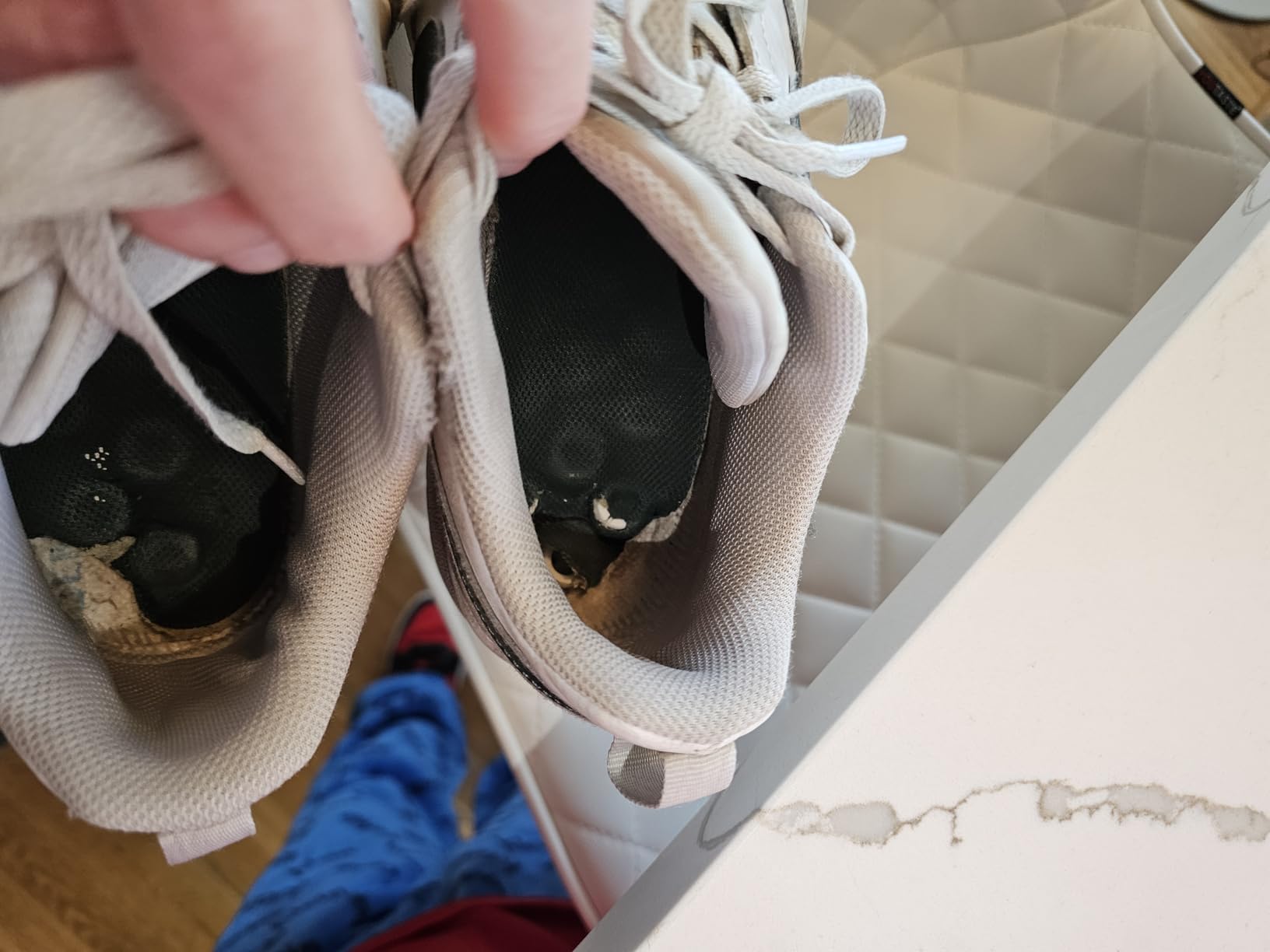 Close-up of Nike Court Borough Low sole showing wear pattern after 4 months of daily use