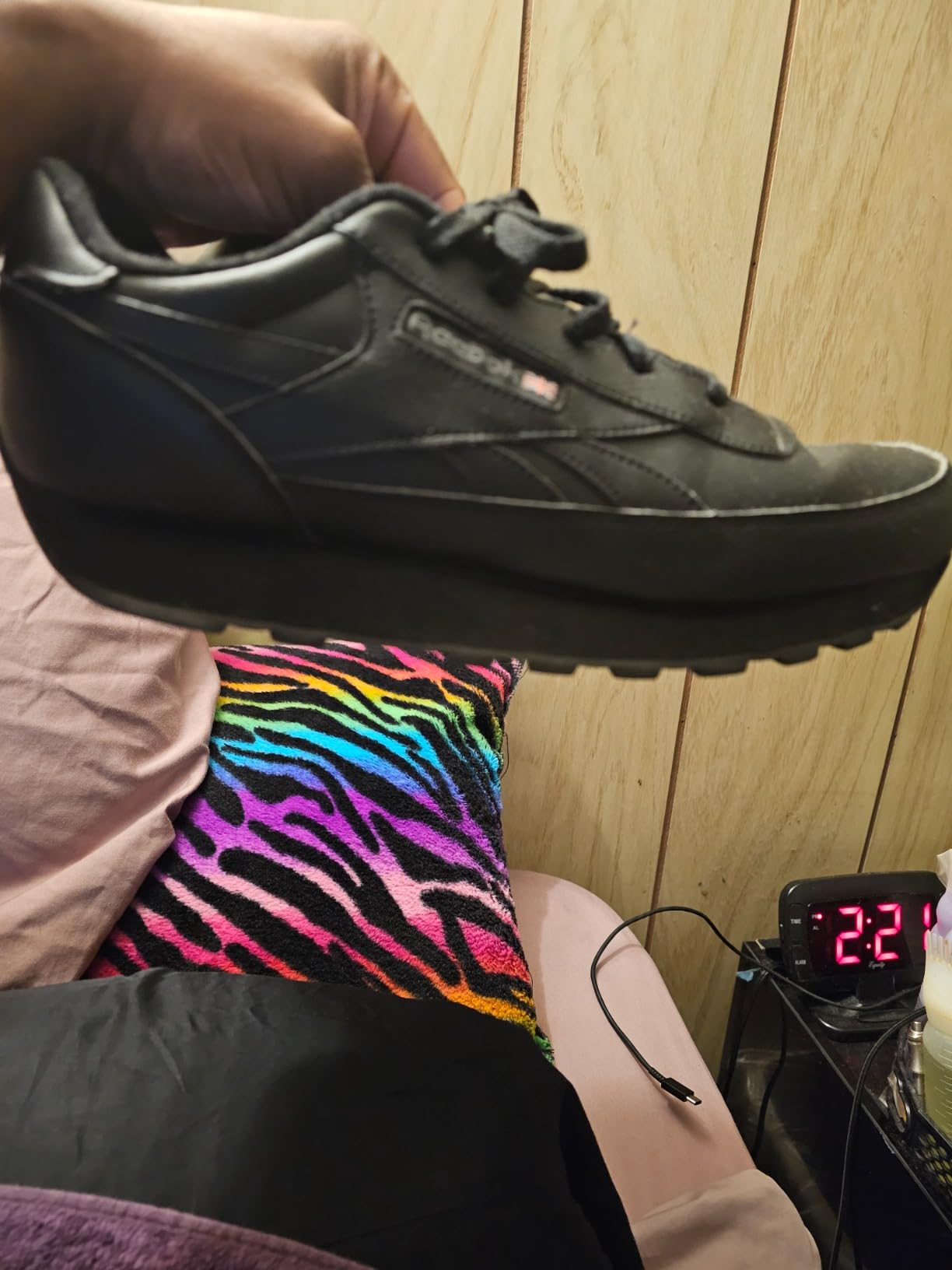 Close-up of Reebok Classic Renaissance after weeks of testing showing wear patterns and durability