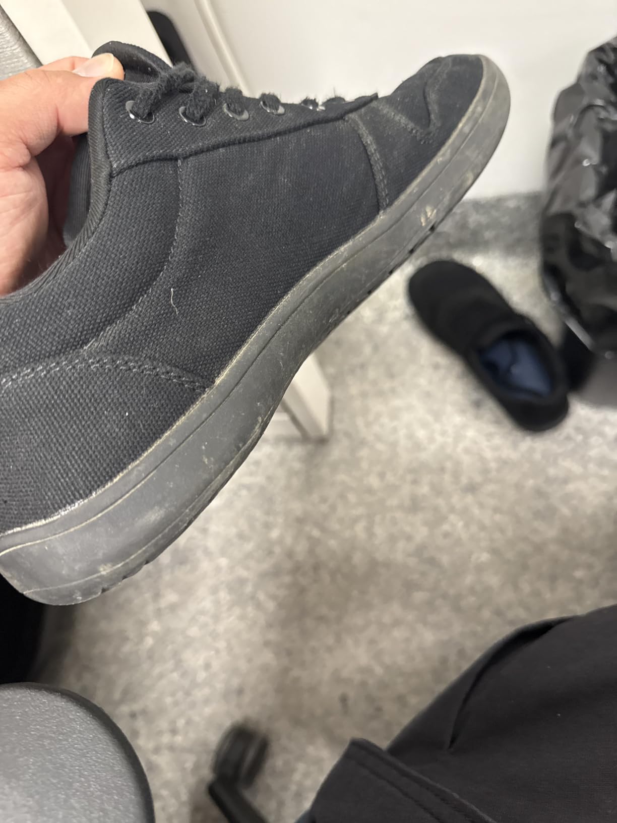 WHITIN barefoot shoes canvas upper construction and lacing system detail view